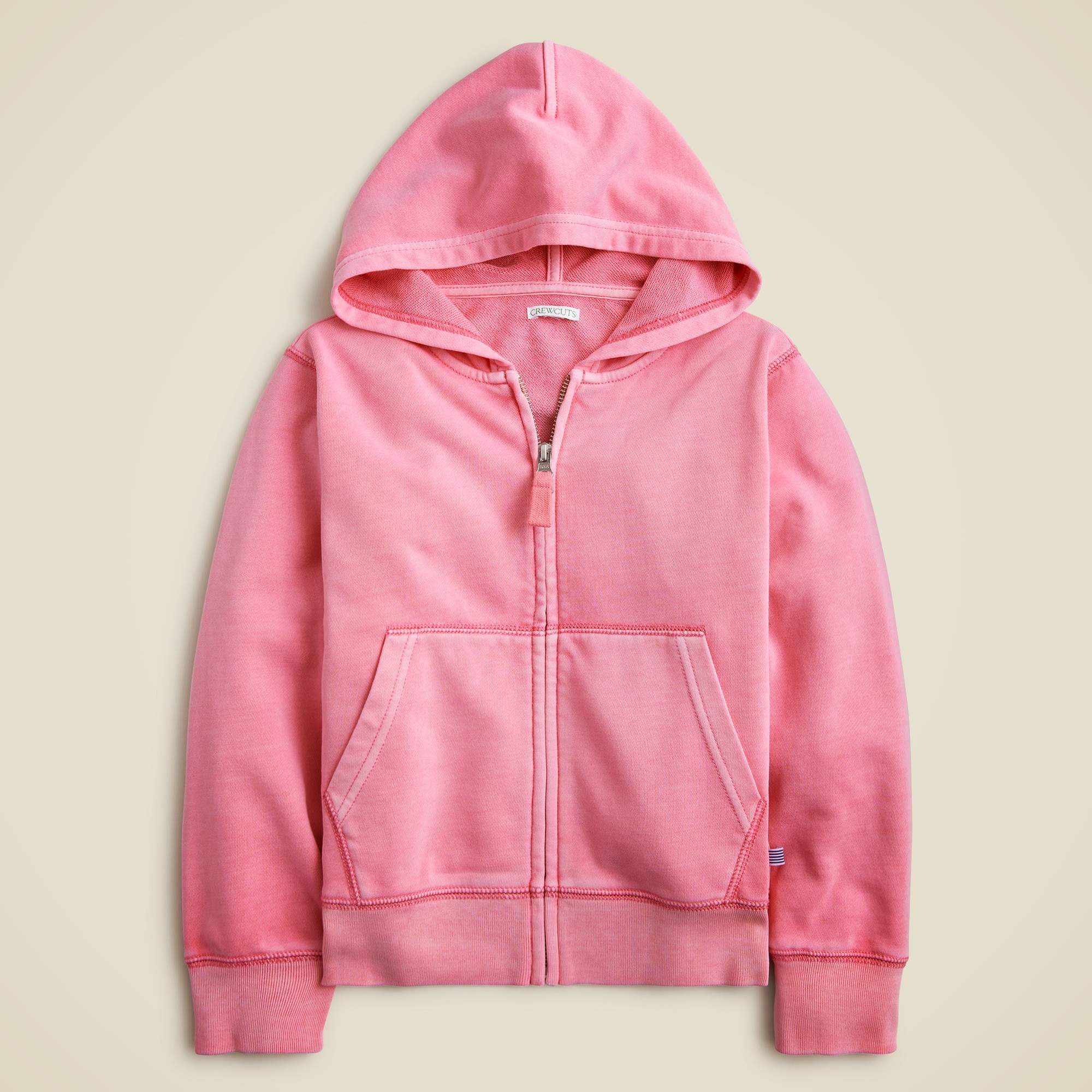 boys KID by Crewcuts garment-dyed zip-up hoodie