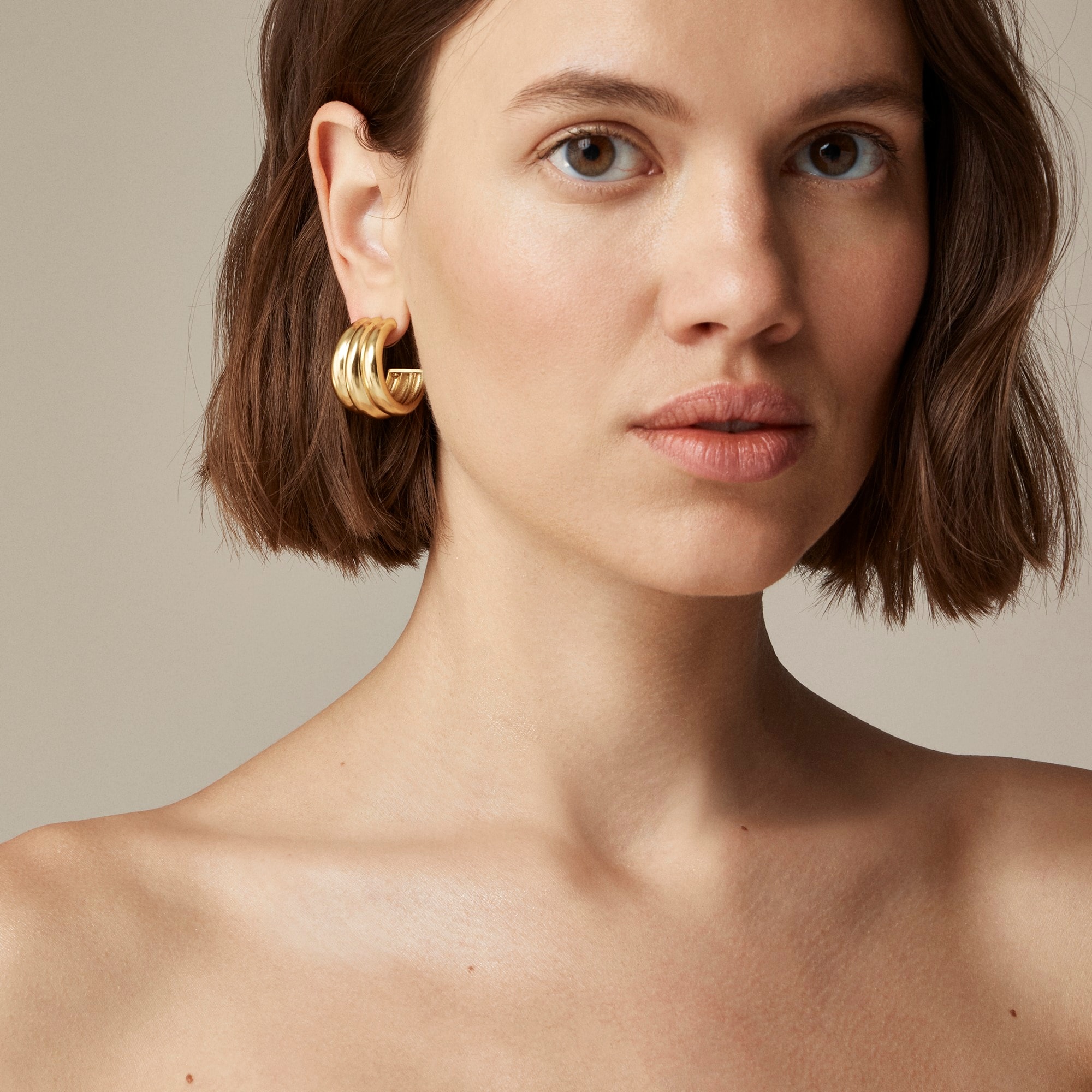 womens Textured hoop earrings