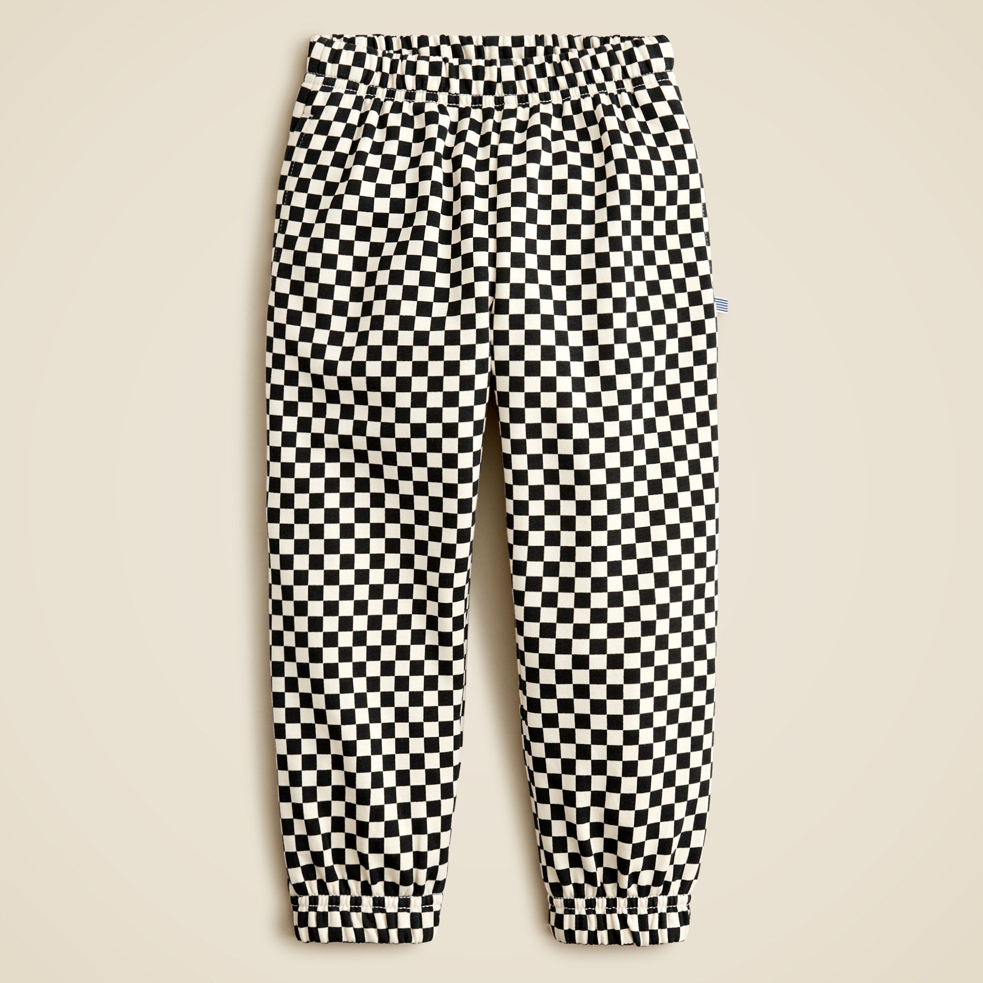 girls KID by Crewcuts garment-dyed sweatpant in checkerboard print