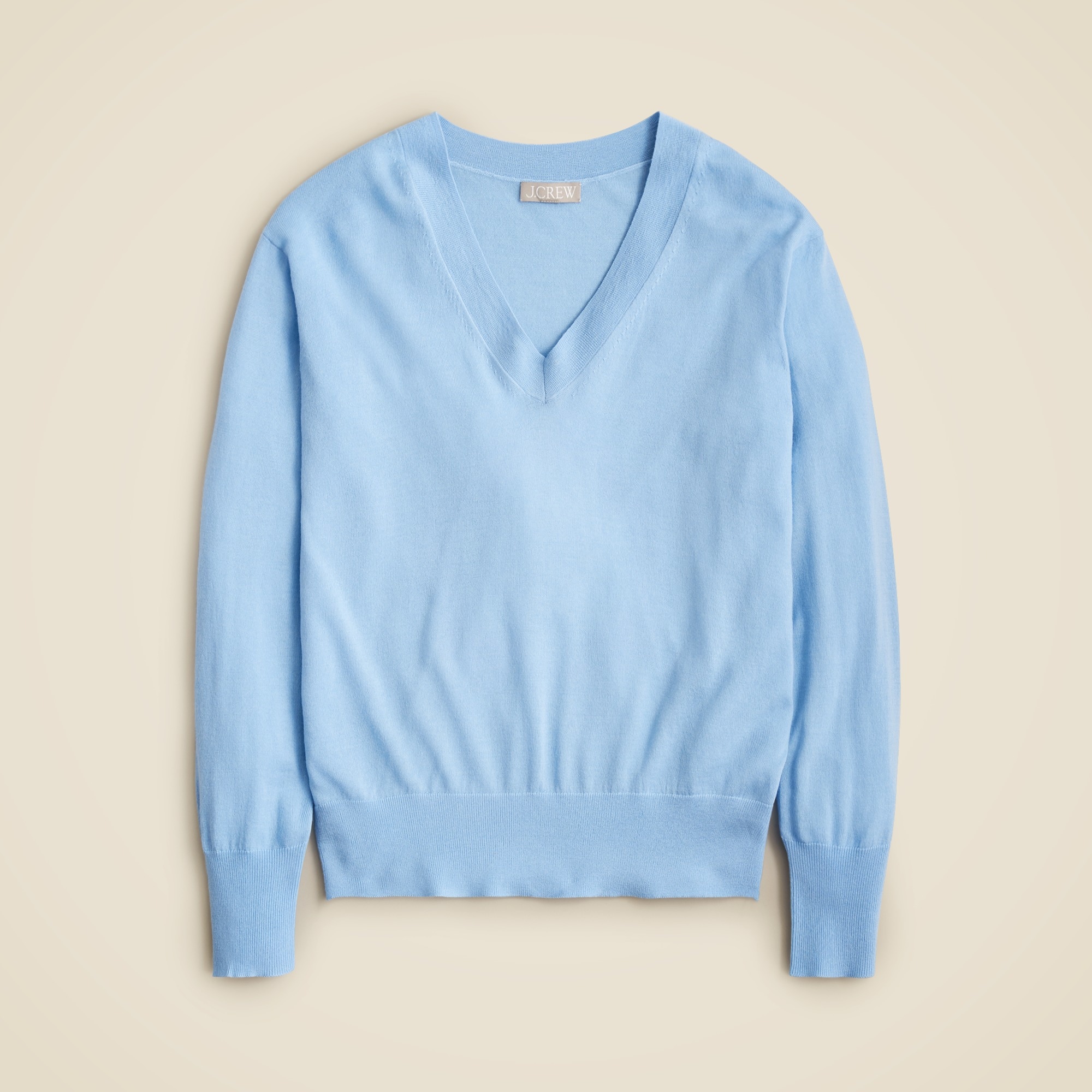 womens V-neck sweater in merino wool