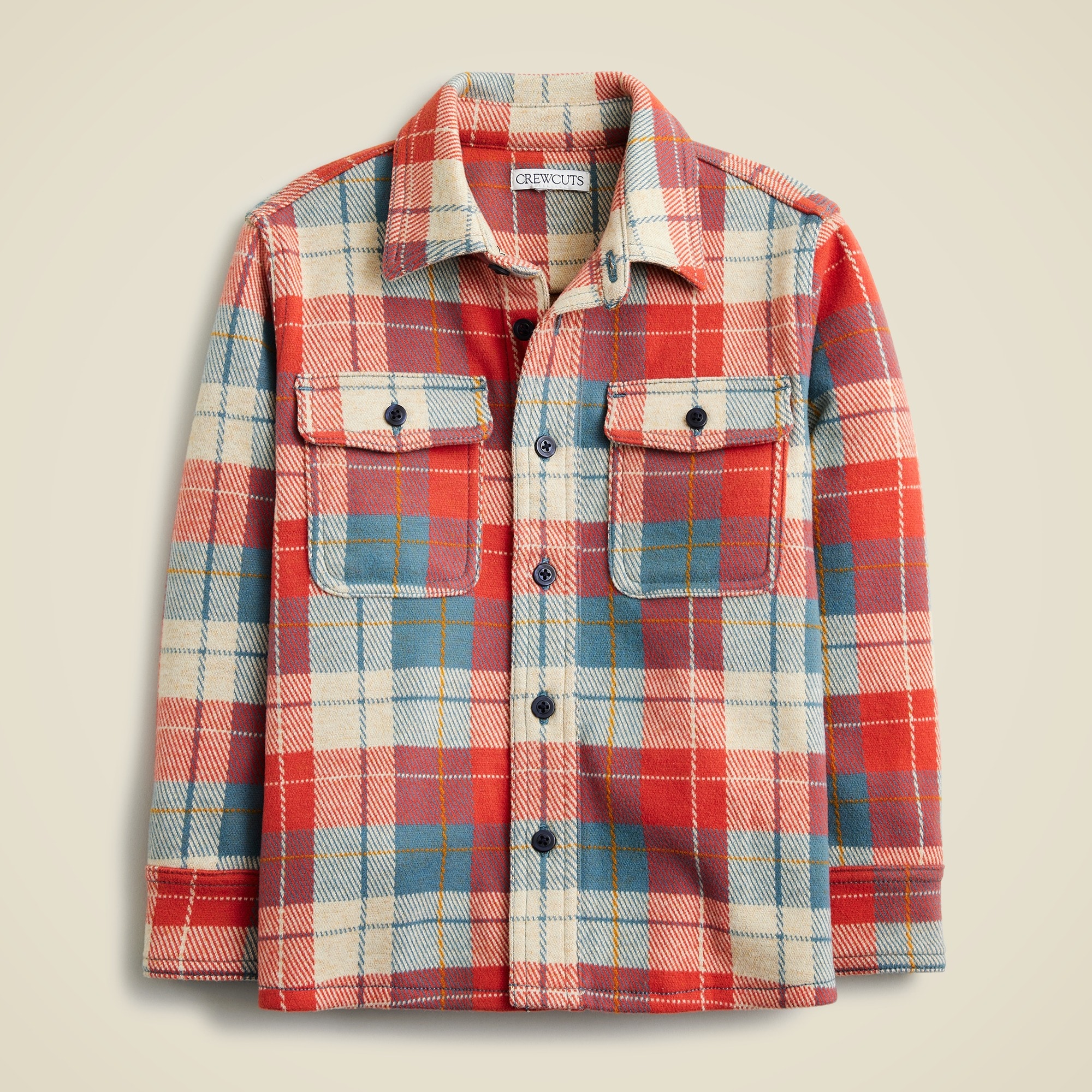 boys Kids' long-sleeve Seaboard soft-knit shirt in plaid