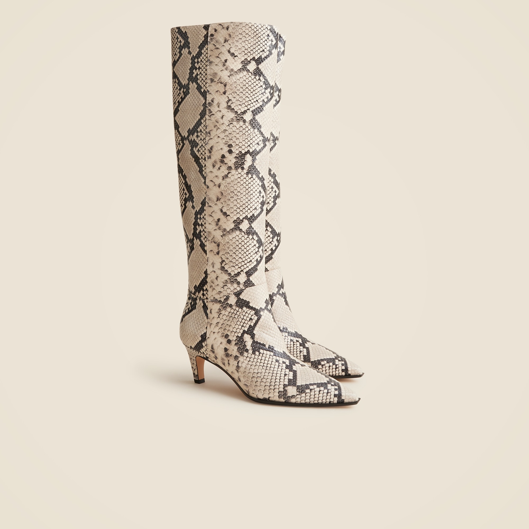 womens New Stevie knee-high pull-on boots in snake-embossed Italian leather