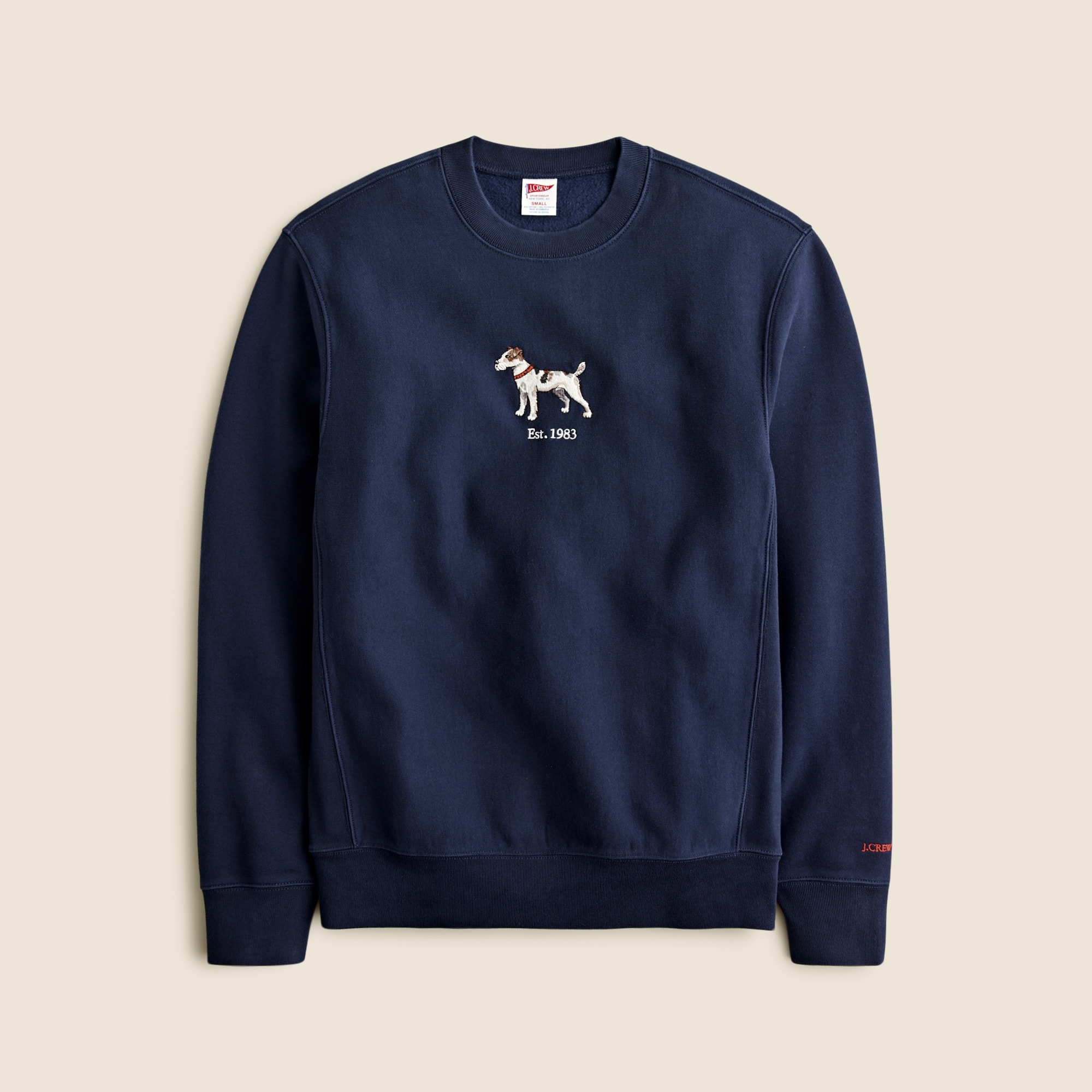 mens Heritage 14 oz. fleece embroidered dog graphic sweatshirt