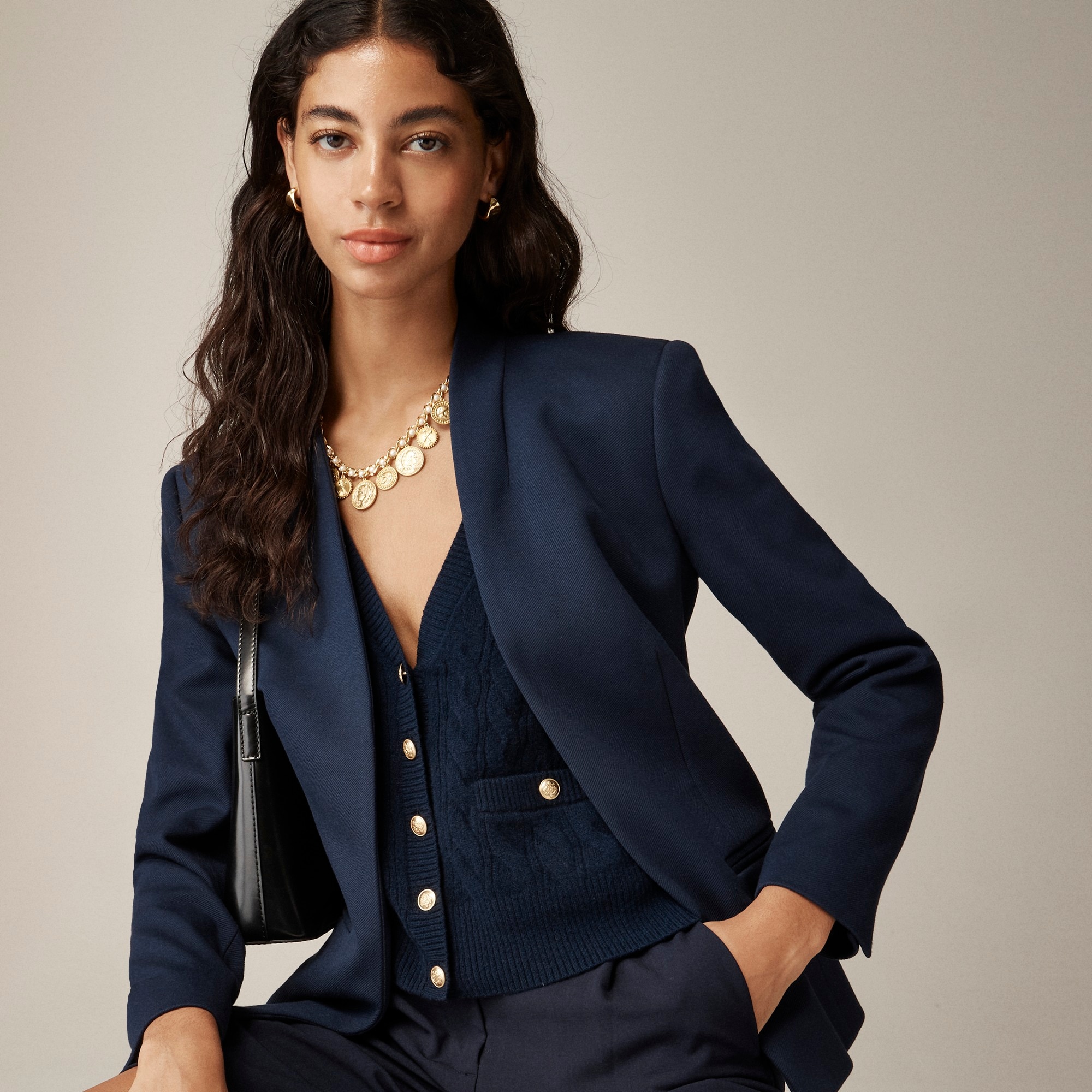 womens New going-out blazer in stretch twill