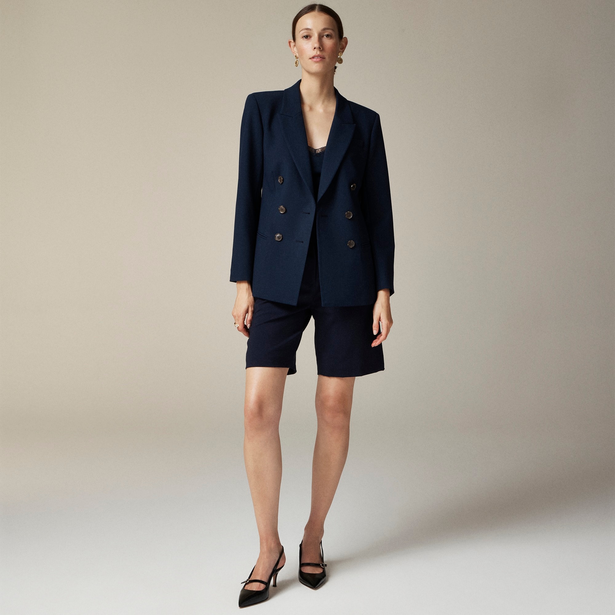 womens Double-breasted blazer in four-season stretch