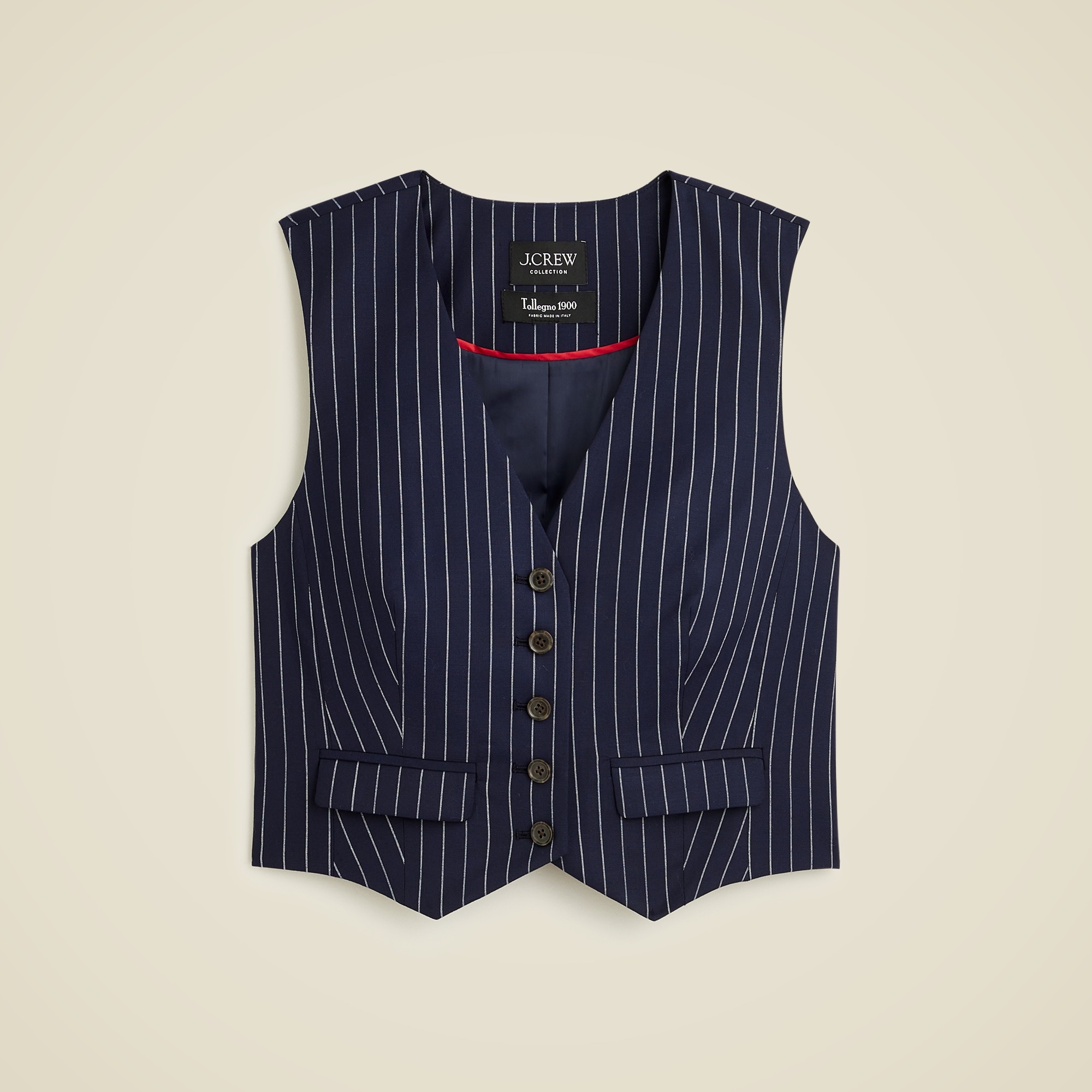  Collection classic vest in pinstripe Italian wool blend