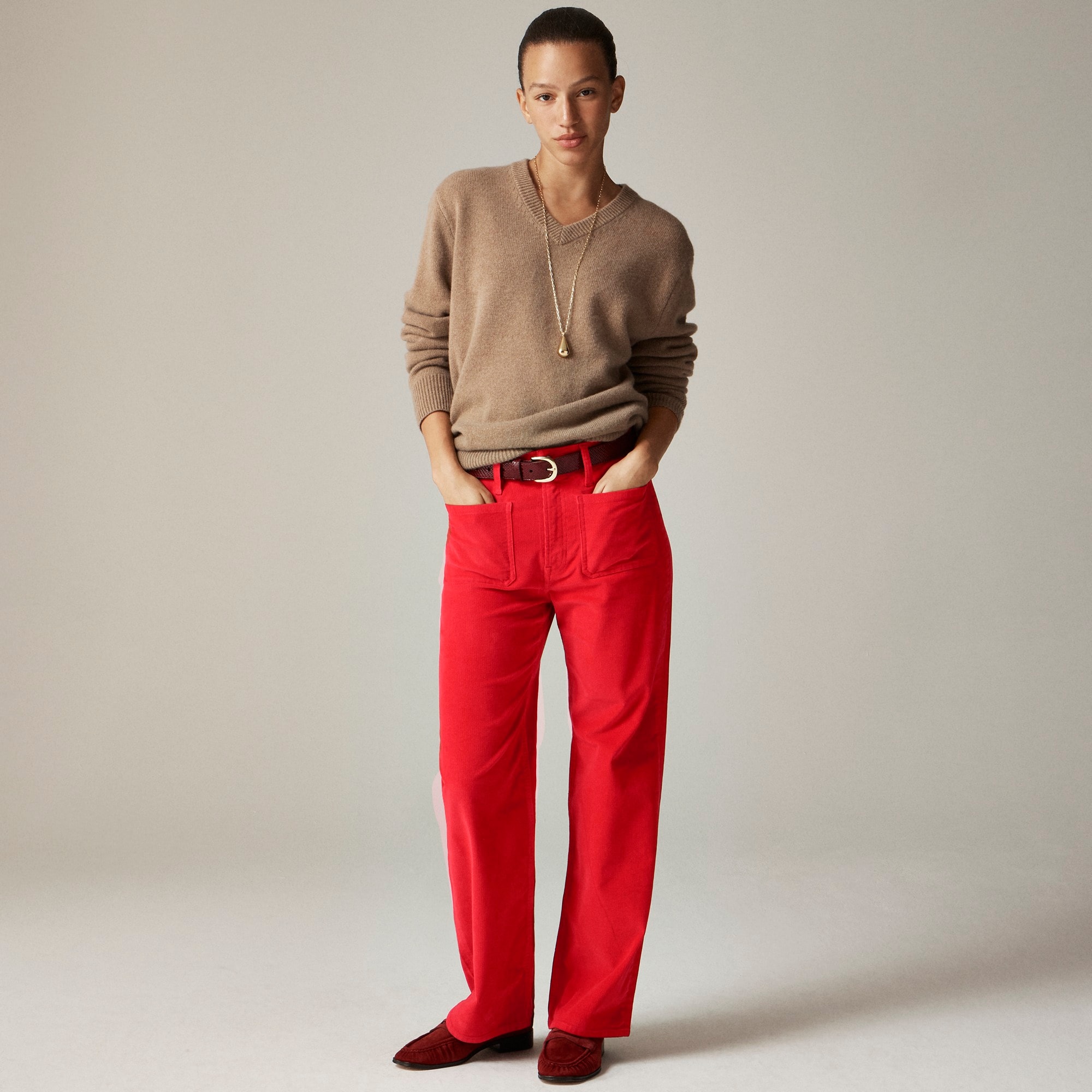 womens Sailor slim-wide pant in stretch corduroy