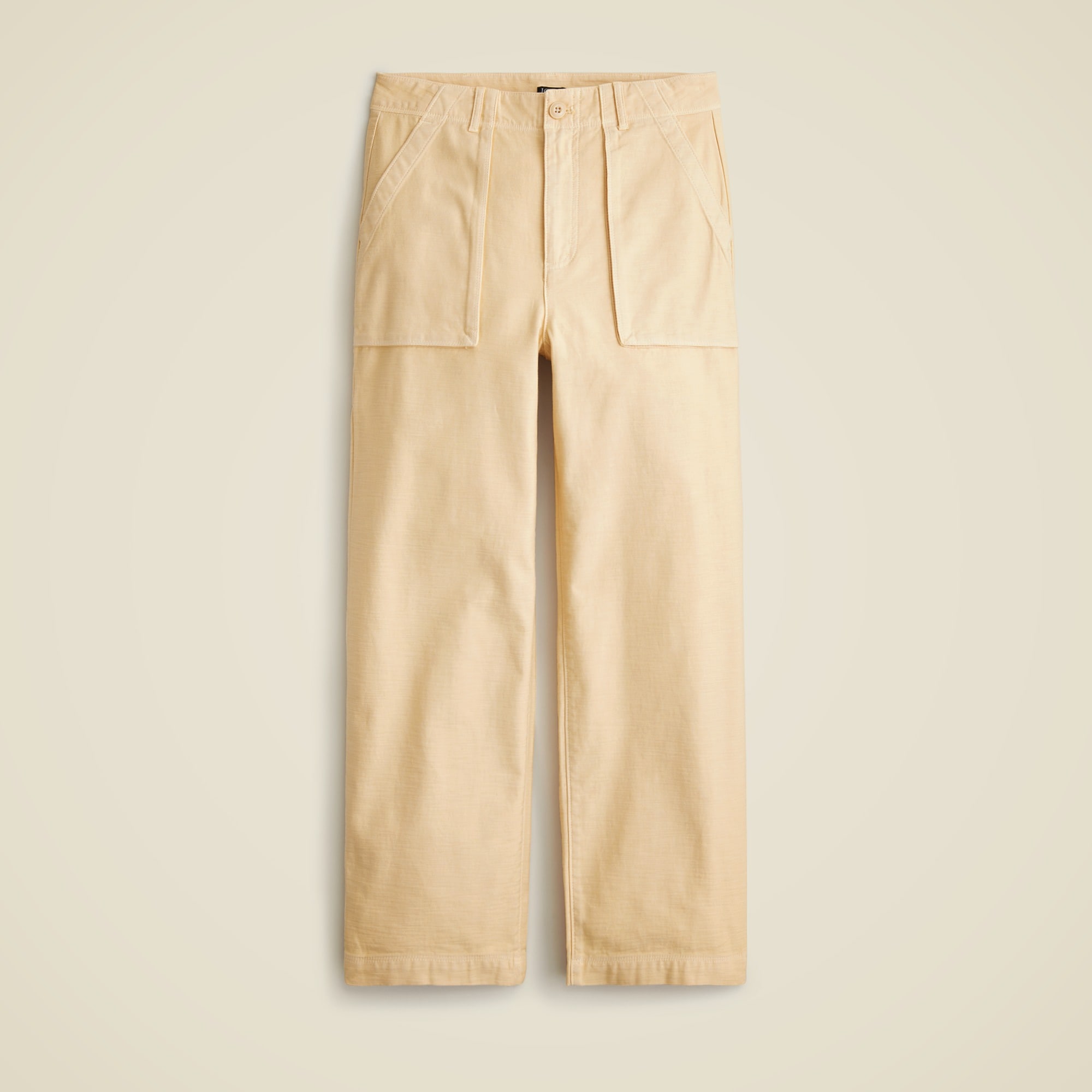  Wide-leg cargo pant in sateen cotton