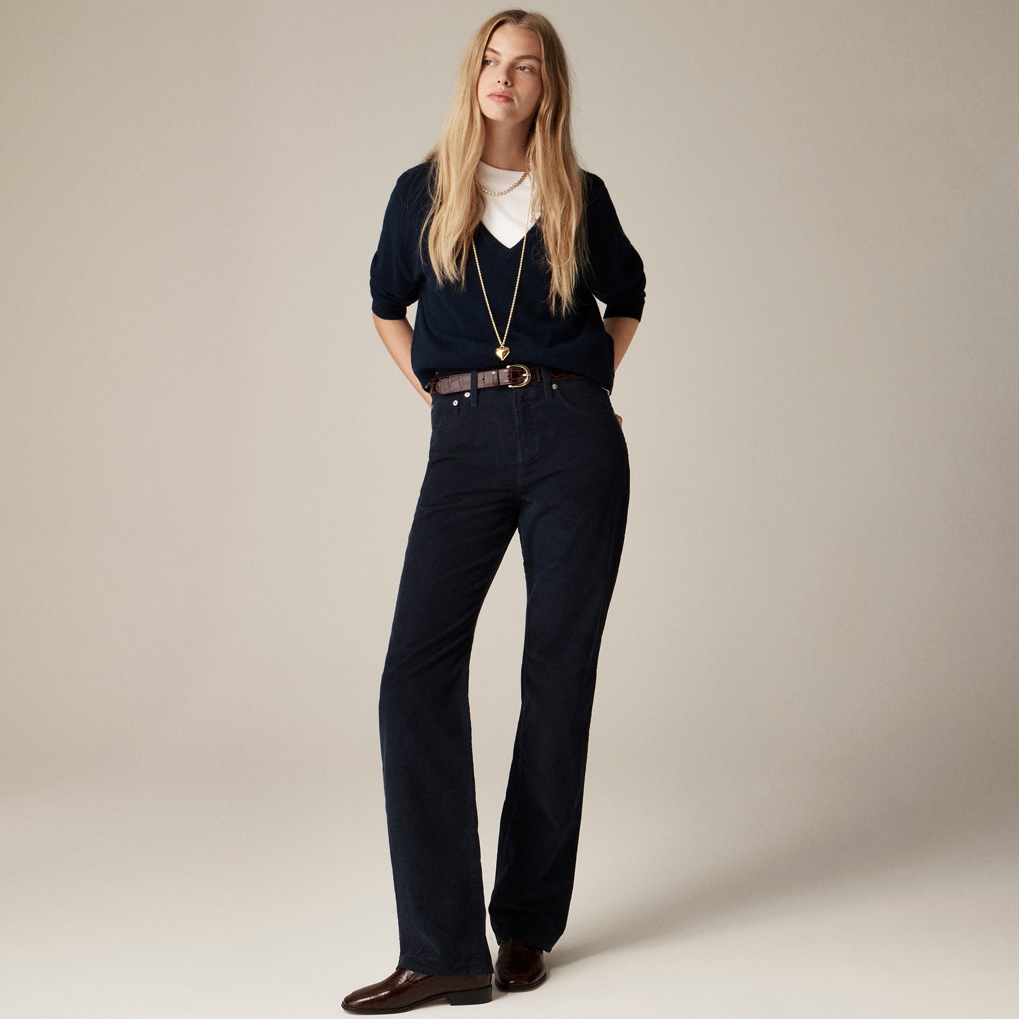 womens Loose straight corduroy pant