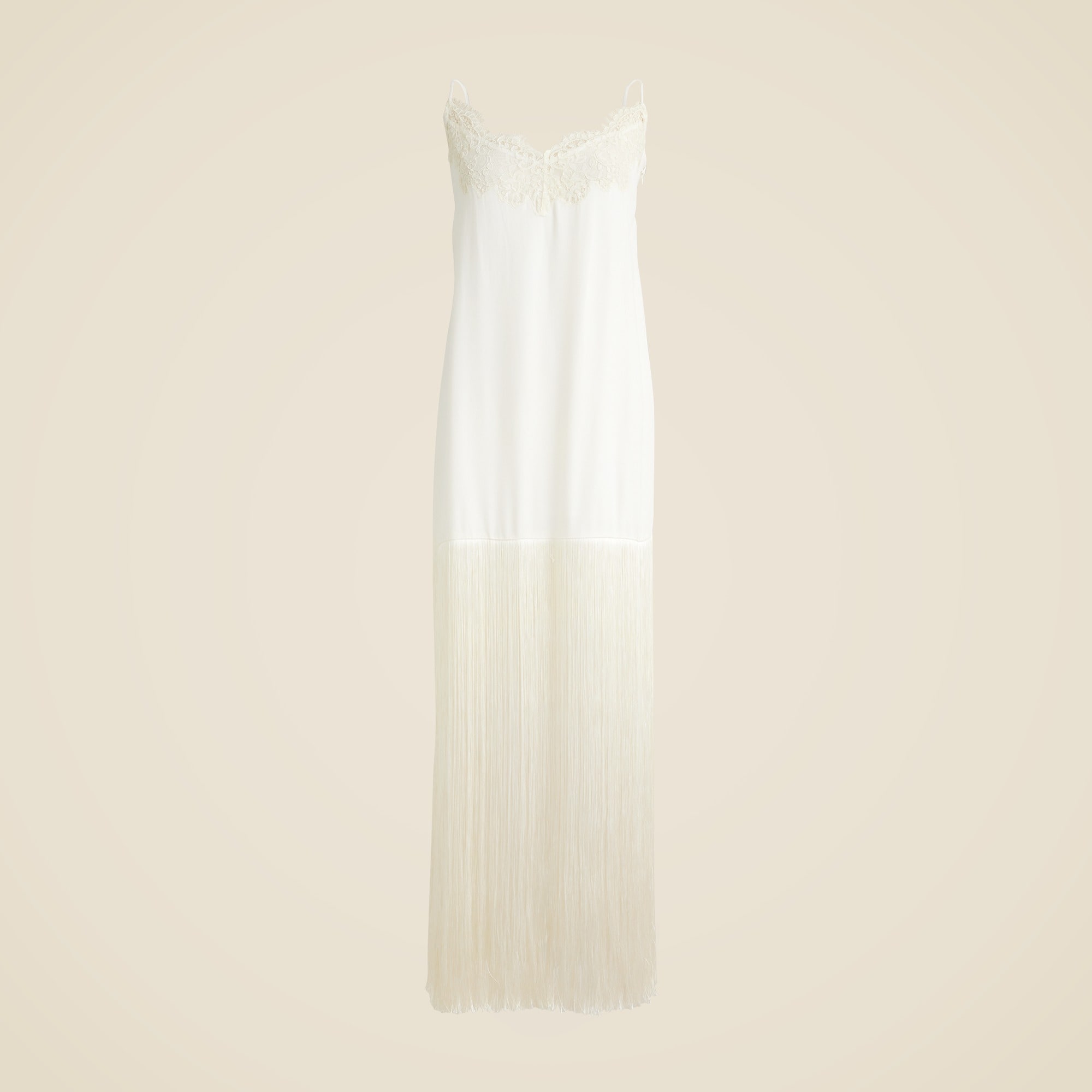  Collection fringe-trim slip dress