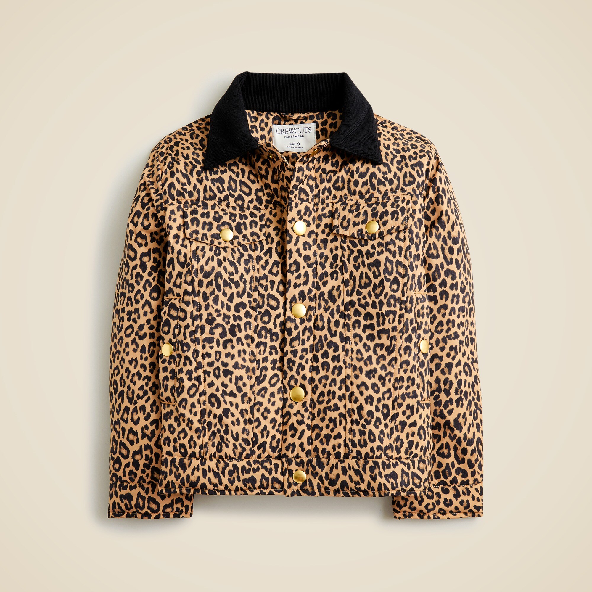  Girls' lightweight puffer jacket in leopard print