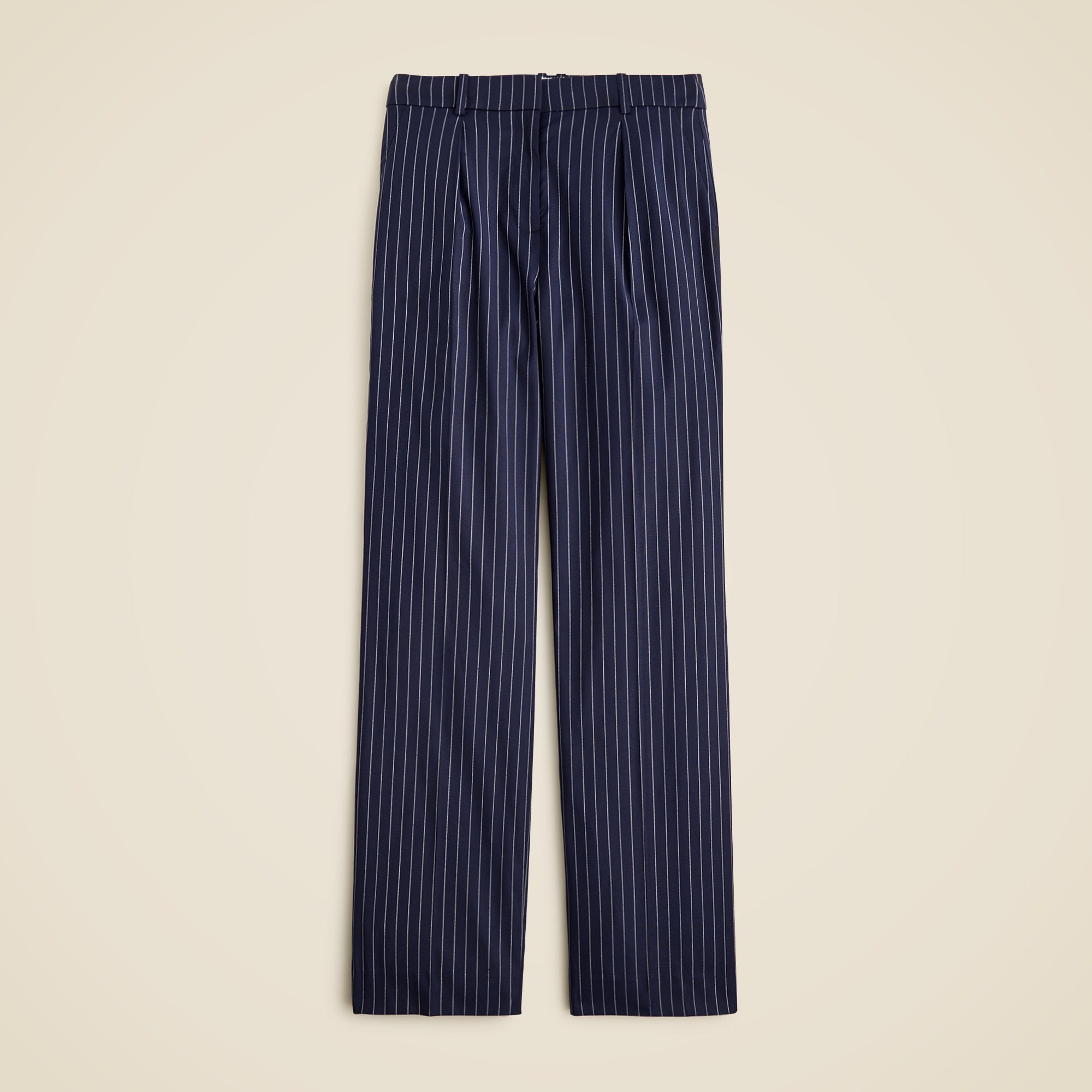  Collection Portia pant in navy pinstripe Italian wool blend