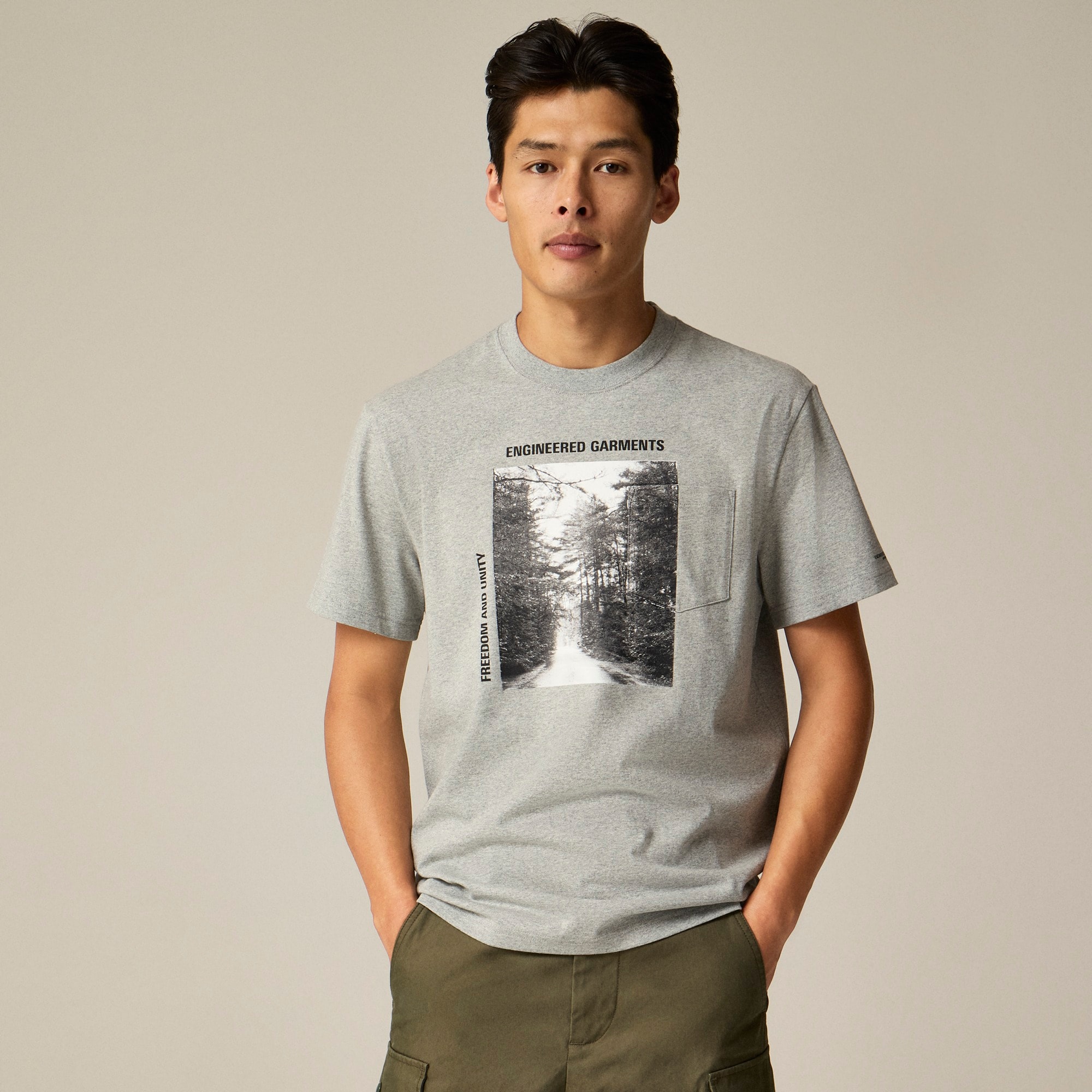 mens Limited-edition Engineered Garments X J.Crew relaxed premium-weight cotton graphic T-shirt