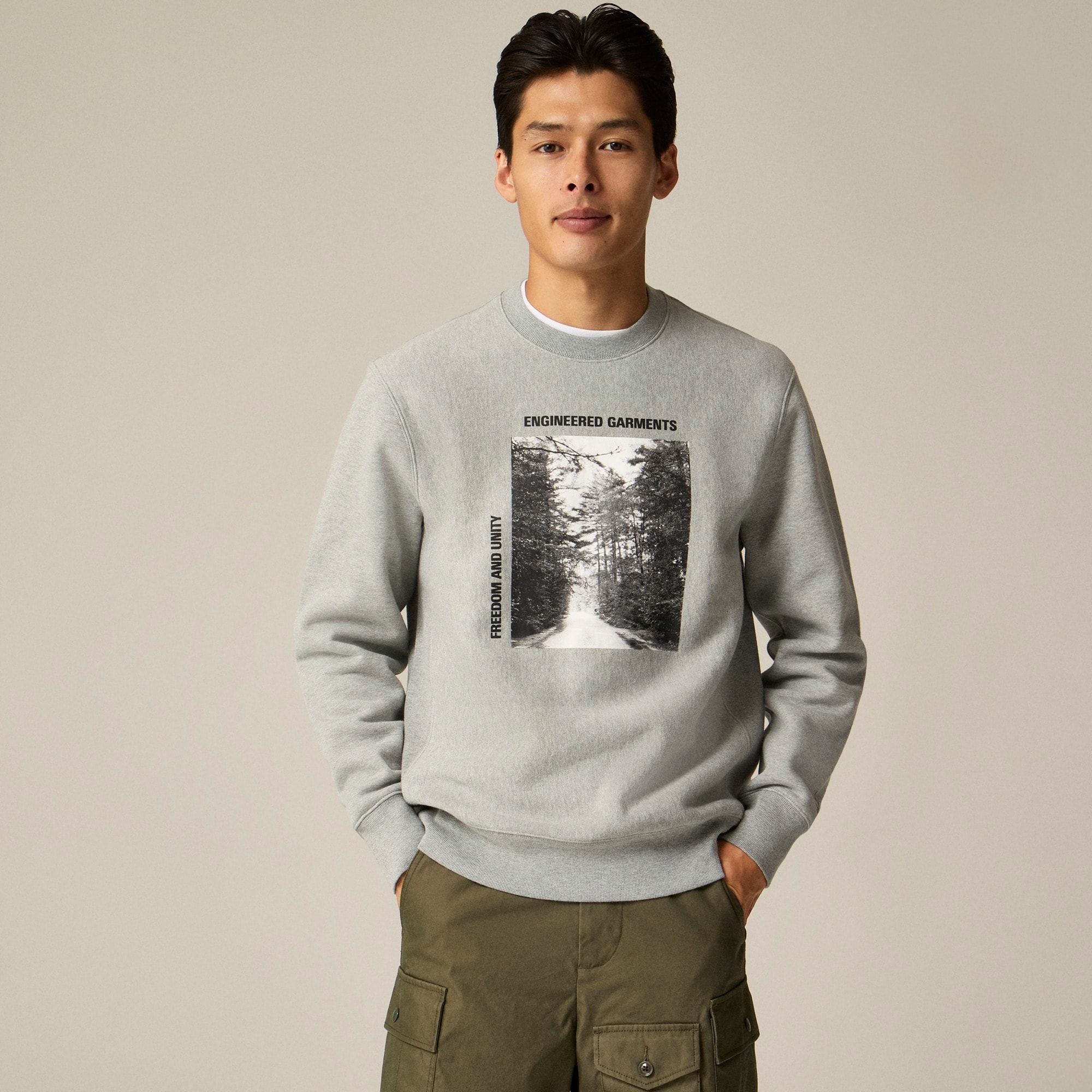 mens Limited-edition Engineered Garments X J.Crew heritage 14 oz. fleece graphic sweatshirt