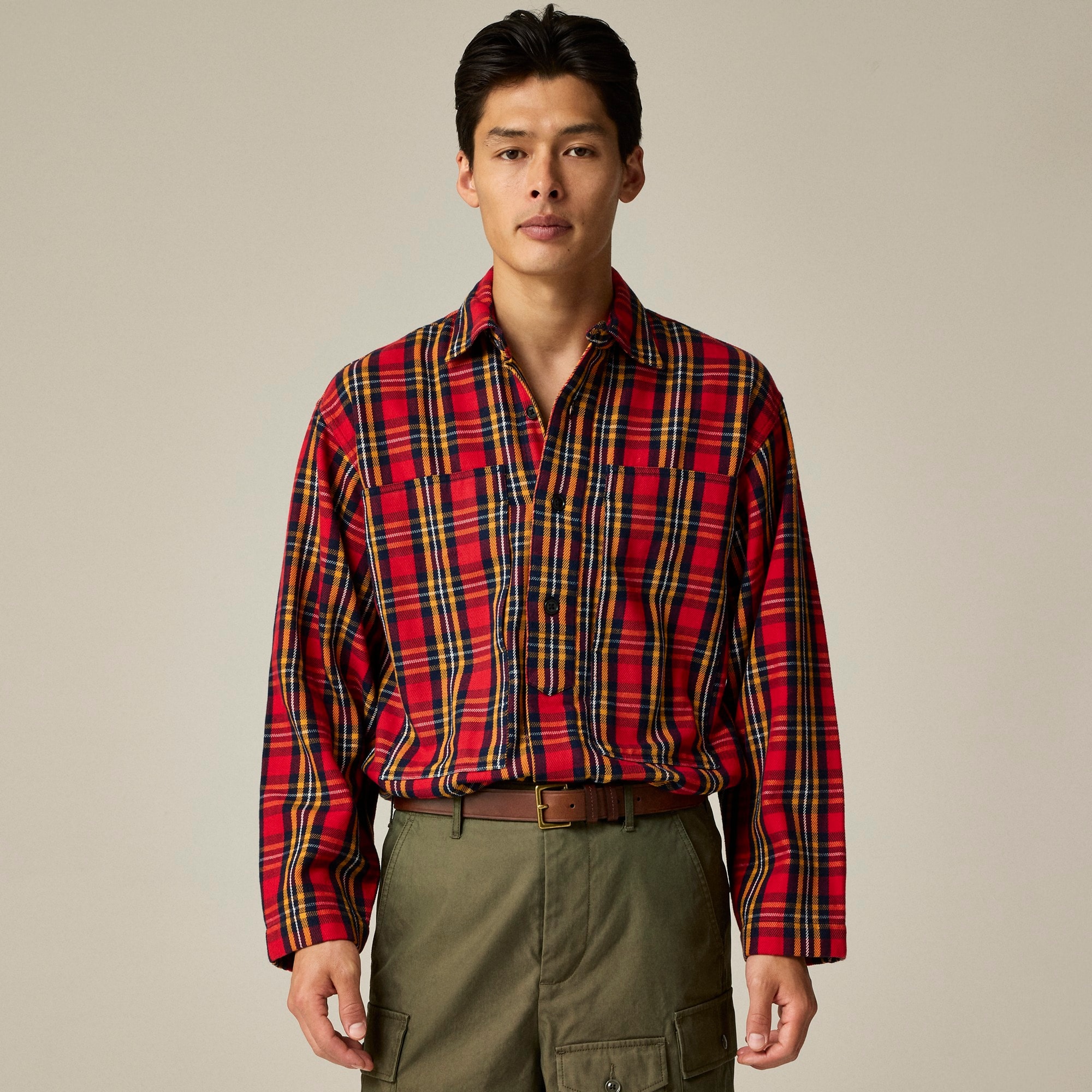 mens Limited-edition Engineered Garments X J.Crew relaxed twill utility shirt in plaid