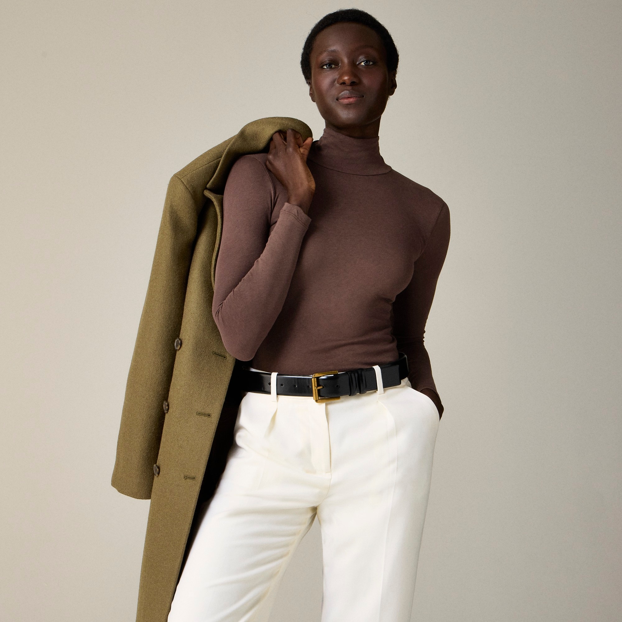 womens Tissue crepe turtleneck