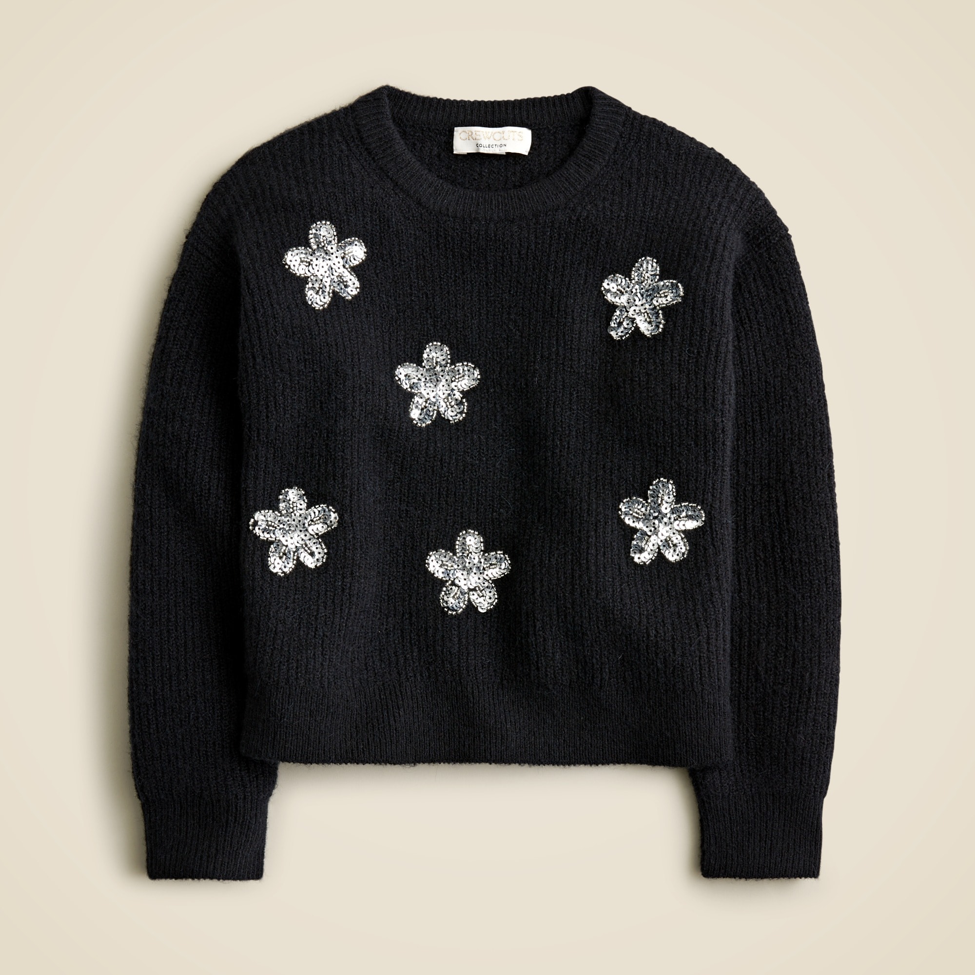  Girls' Collection flower-embellished crewneck sweater