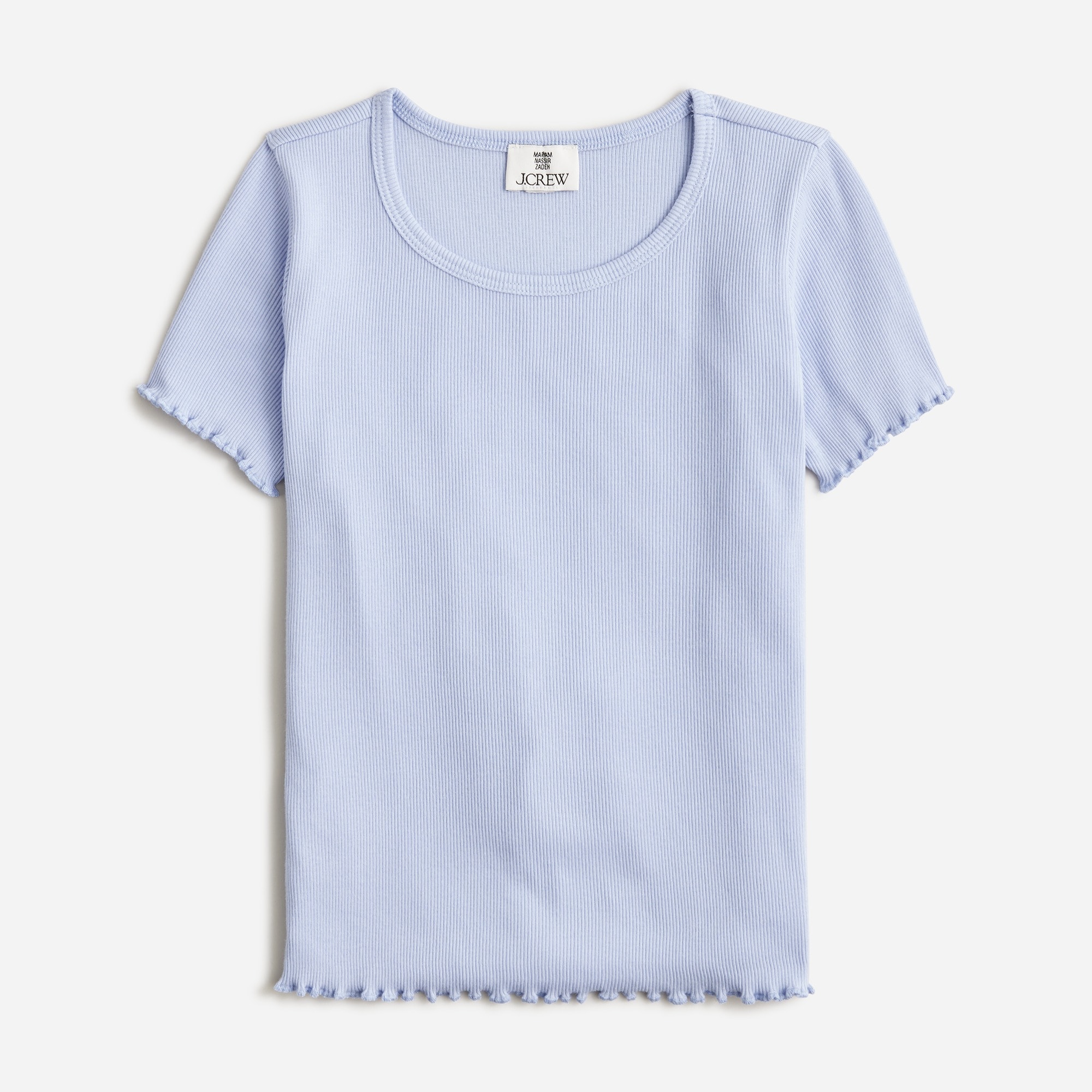 womens Maryam Nassir Zadeh X Crewcuts girls' silky lettuce-hem T-shirt