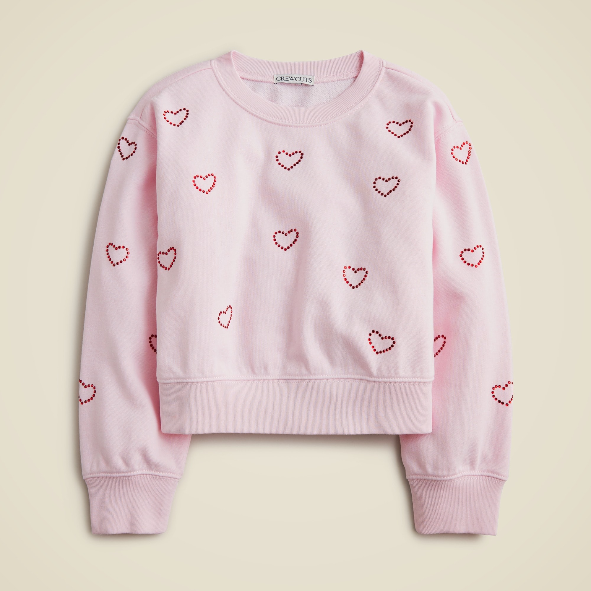 girls Girls' crystal heart crewneck sweatshirt