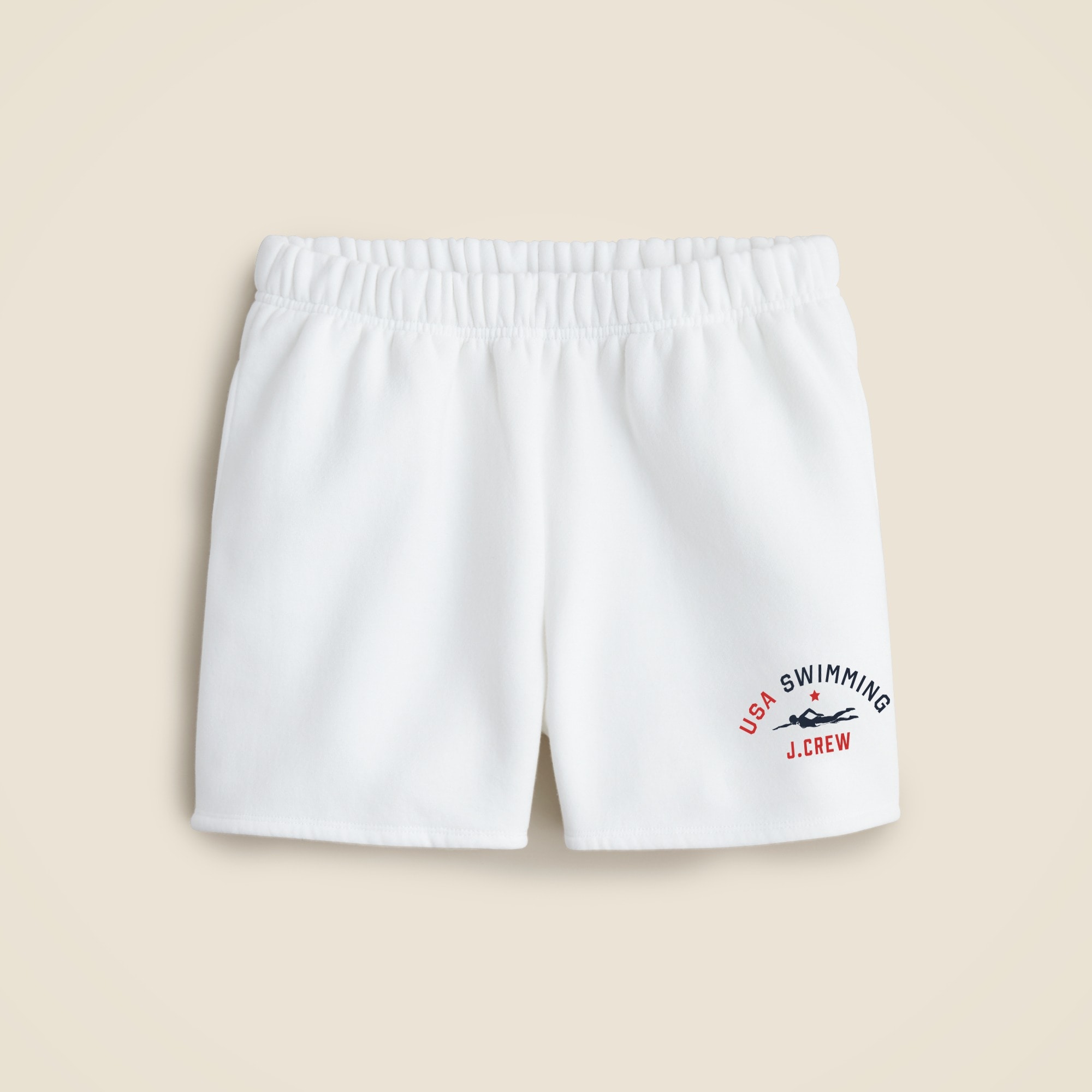 womens Limited-edition USA Swimming&reg; X J.Crew heritage fleece short