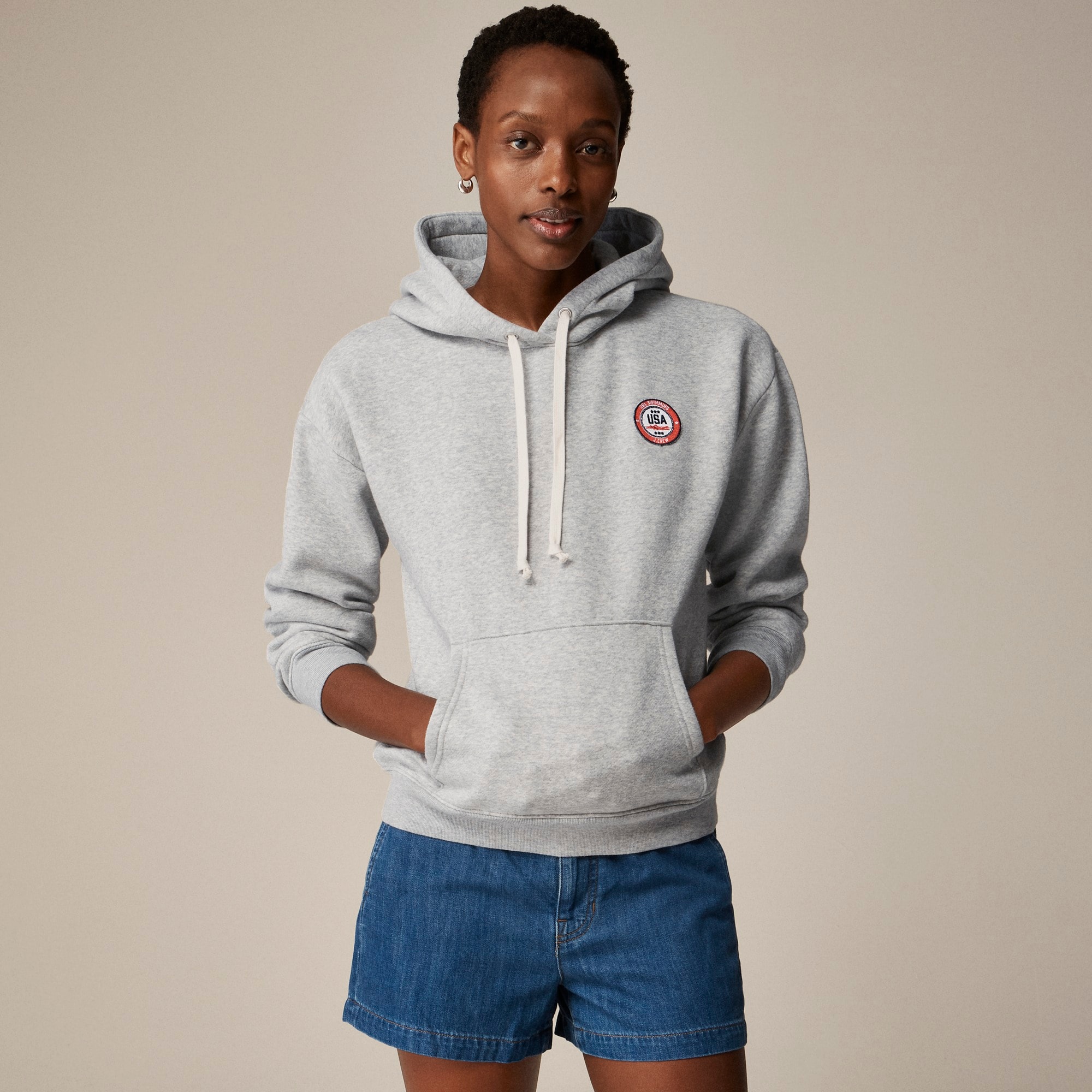 womens Limited-edition USA Swimming&reg; X J.Crew heritage fleece hoodie