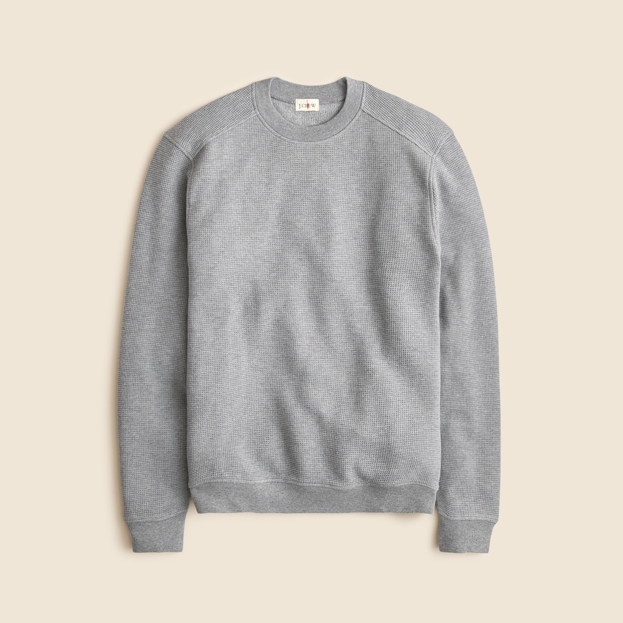 mens Long-sleeve brushed waffle-knit crewneck