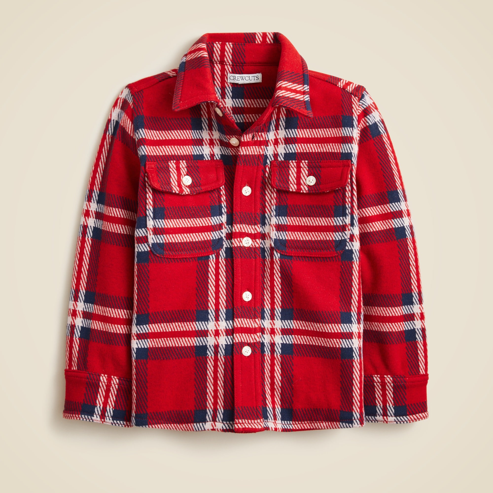 boys Kids' long-sleeve Seaboard soft-knit shirt in plaid