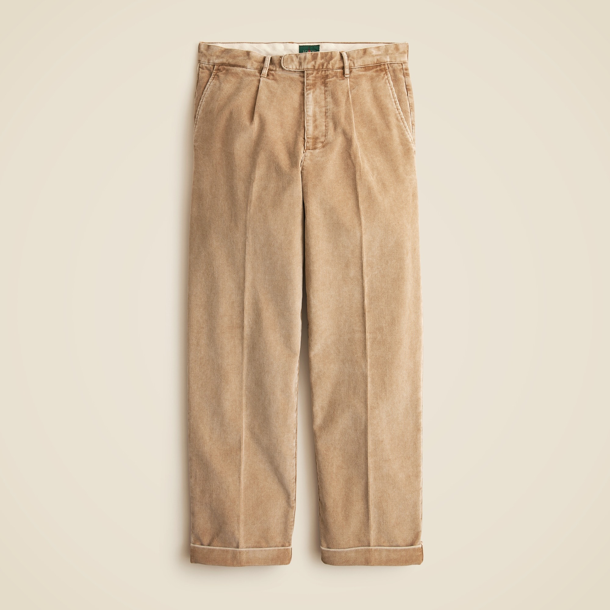 mens Relaxed-fit pleated 11-wale corduroy trouser