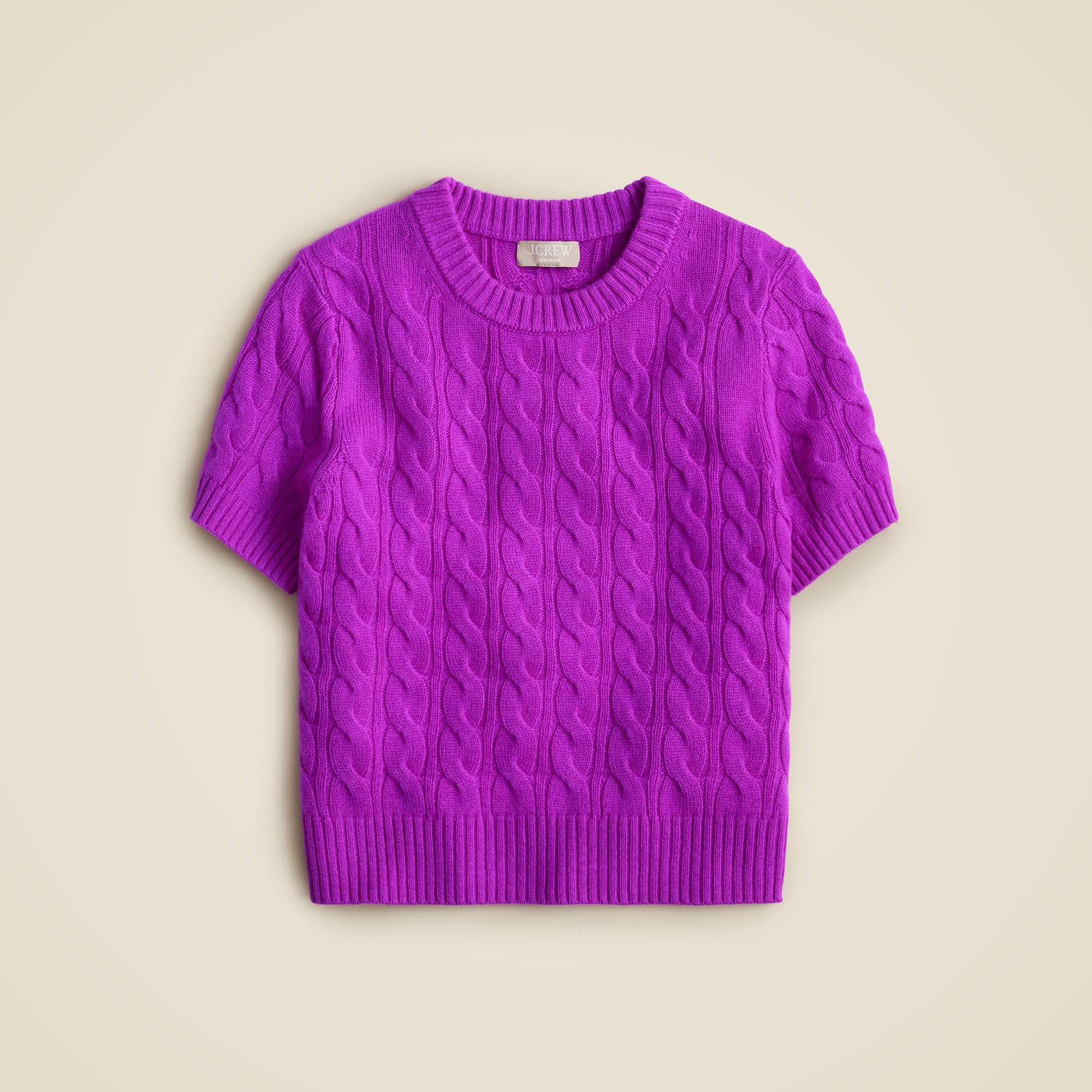 womens Cashmere cable-knit T-shirt