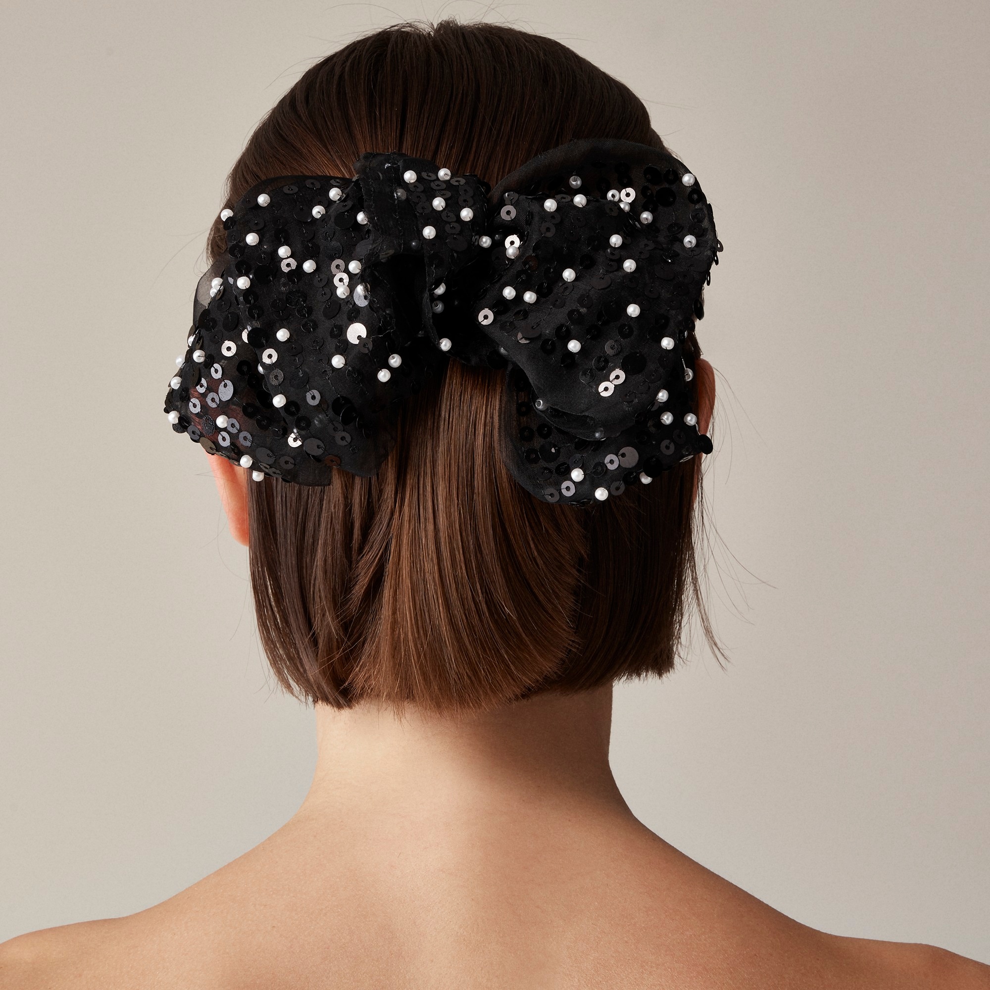 womens Sequin sheer hair bow