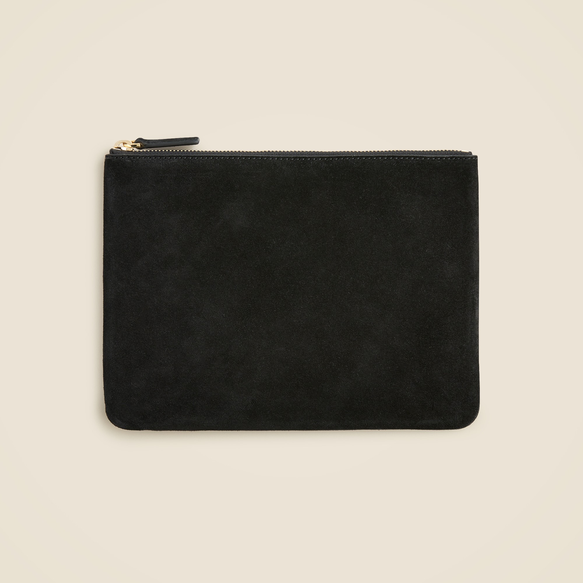 womens Berkeley zipper pouch in leather and suede