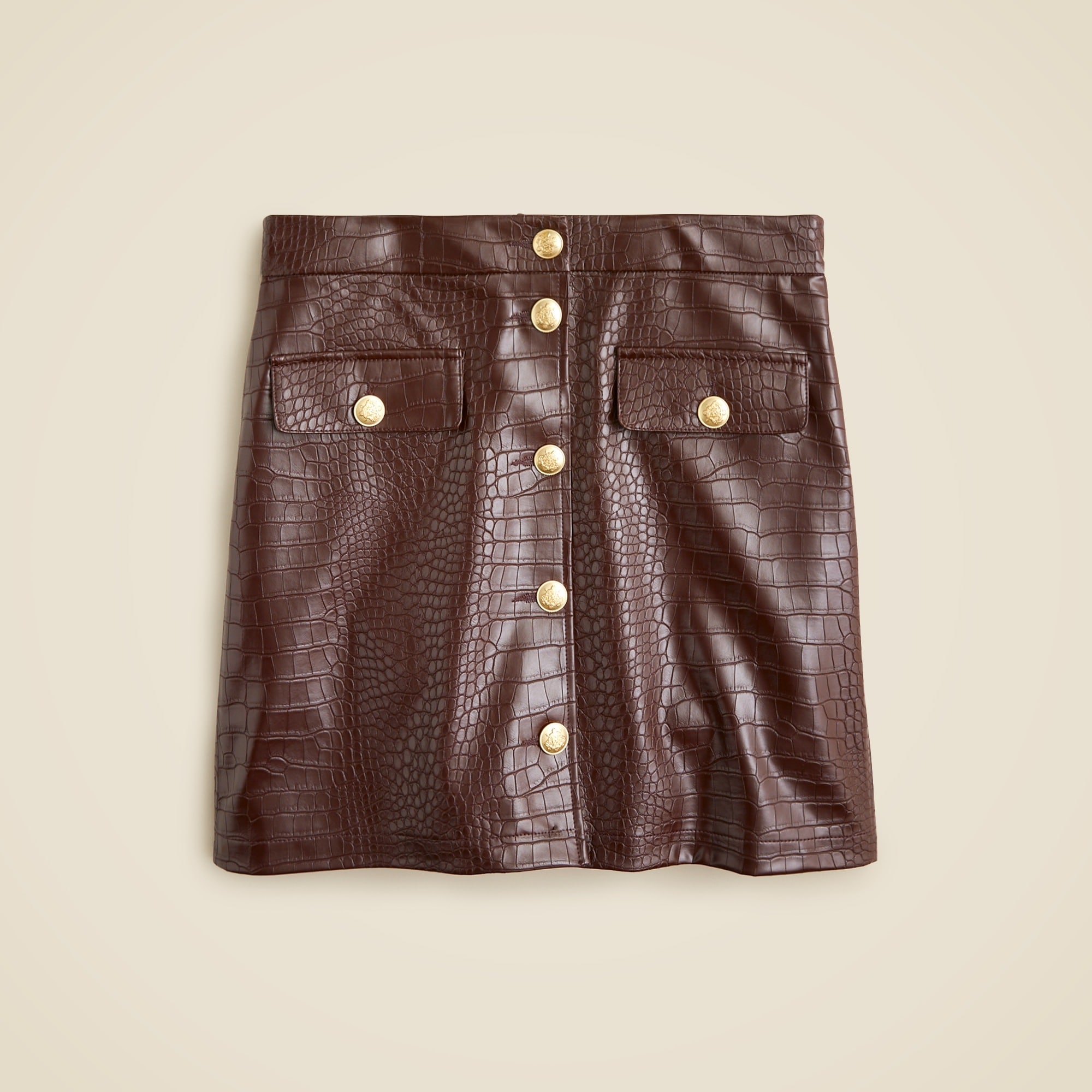 womens Collection mini skirt in croc-embellished faux leather