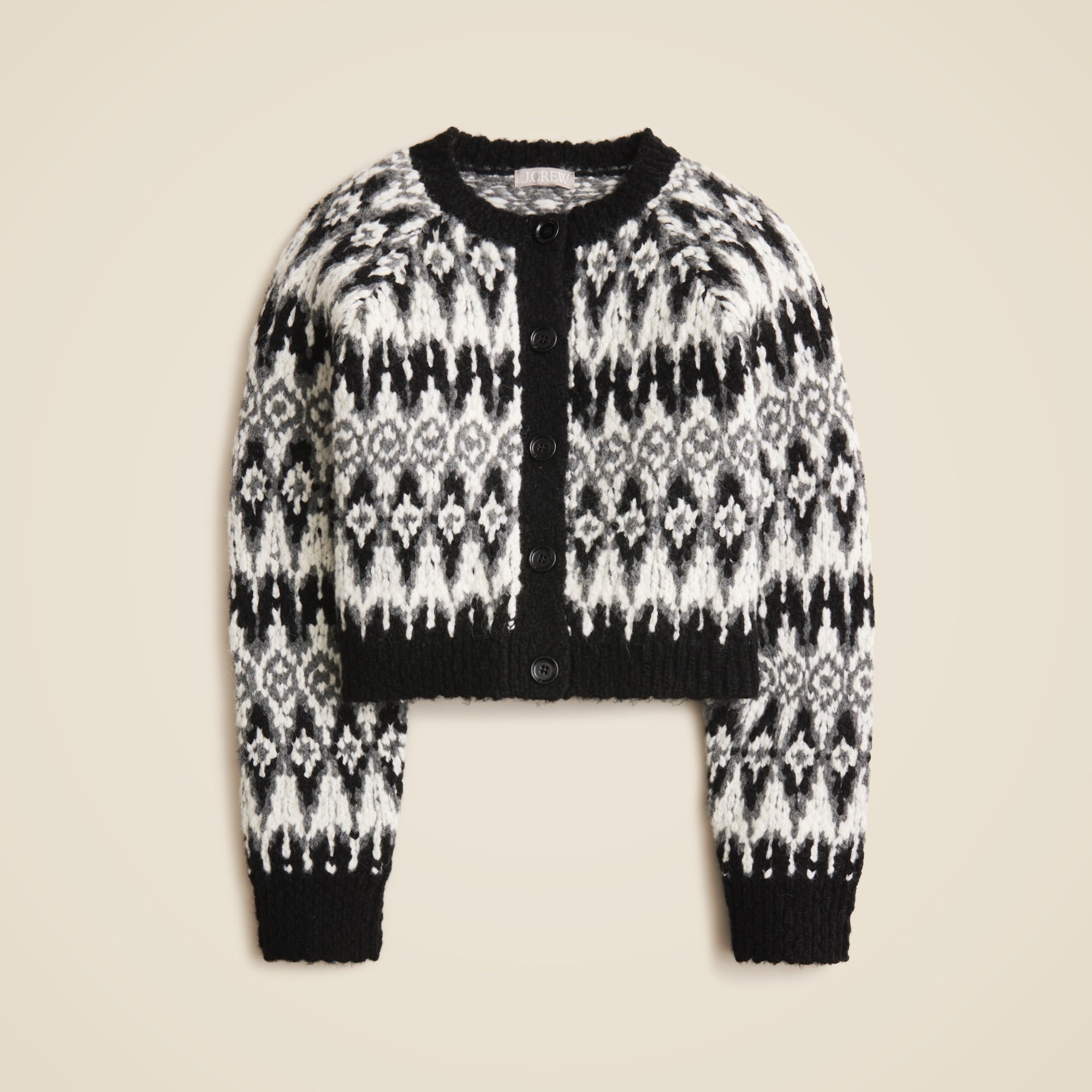  Cropped Fair Isle cardigan sweater