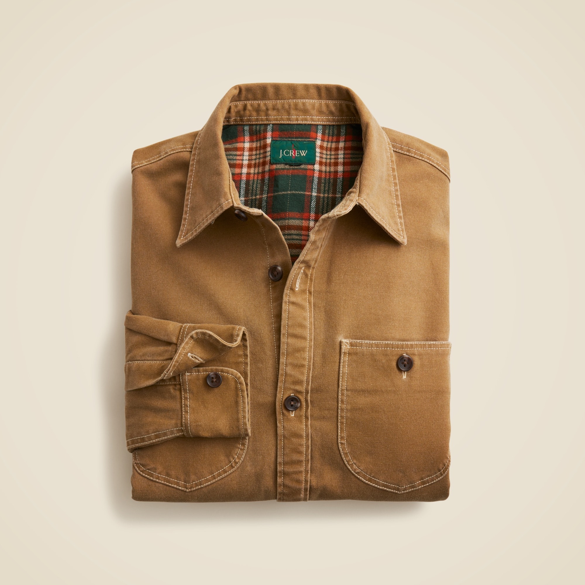 mens Flannel-lined duck canvas shirt-jacket