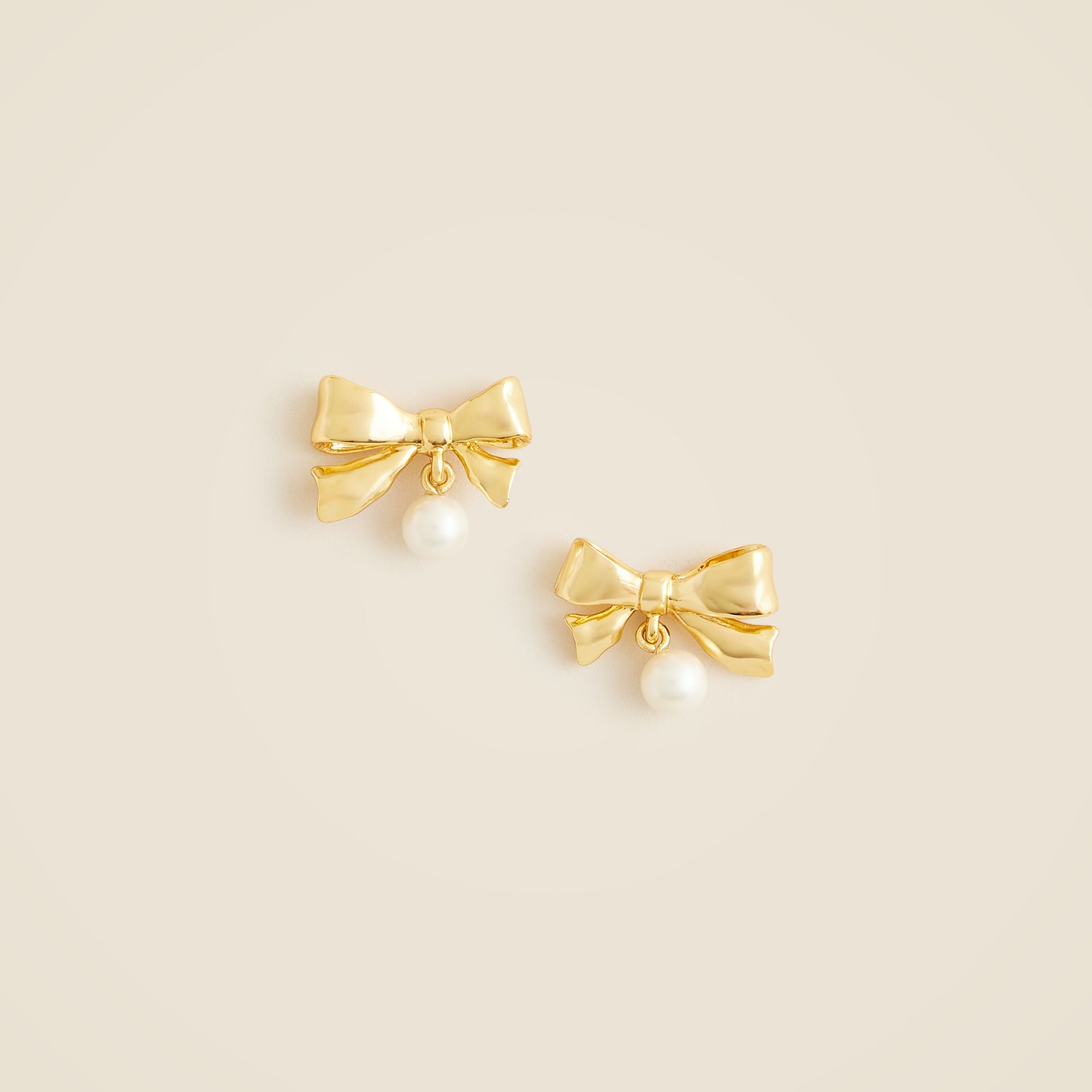  Pearl drop bow earrings