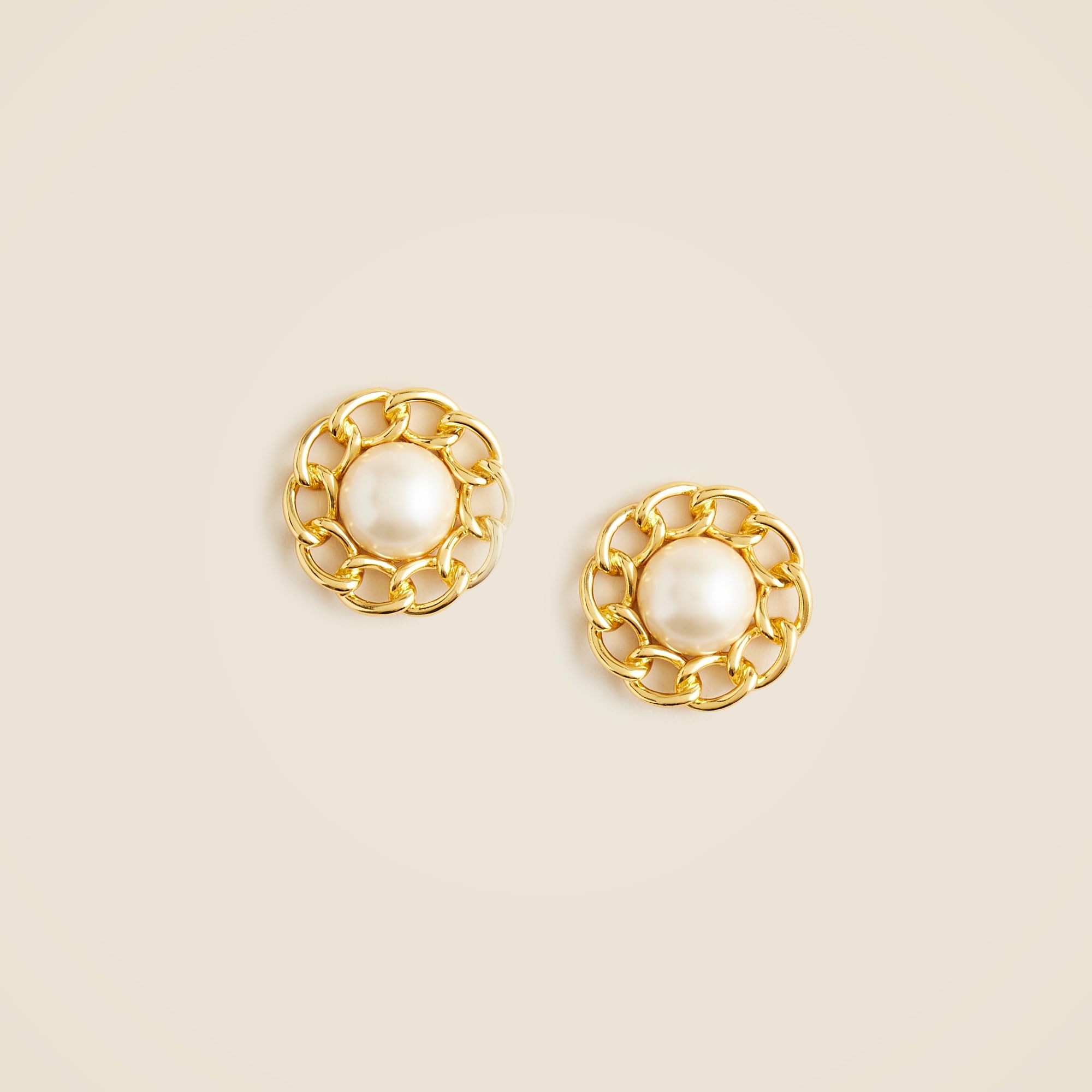  Chainlink pearl studs