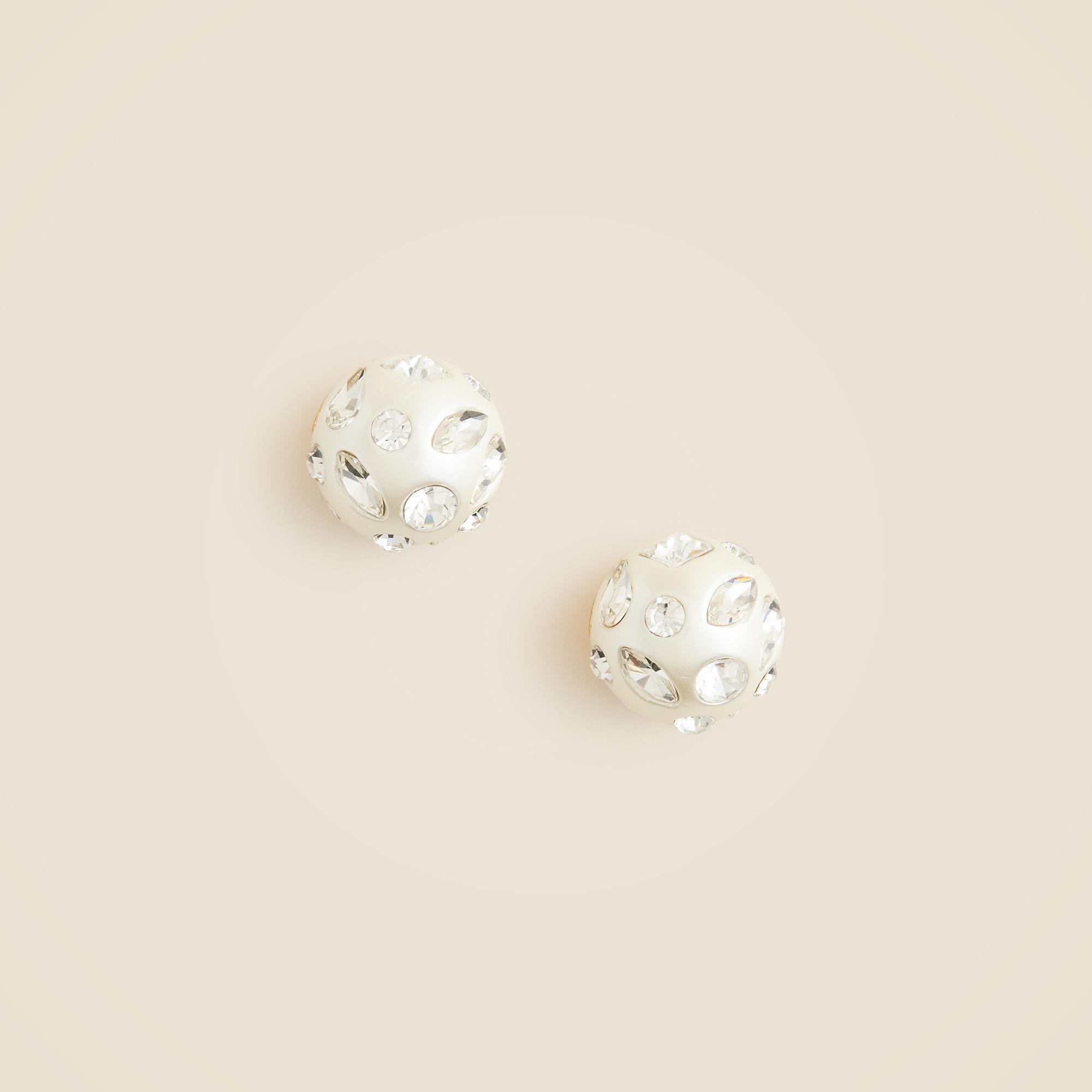 womens Crystal-embellished pearl stud earrings