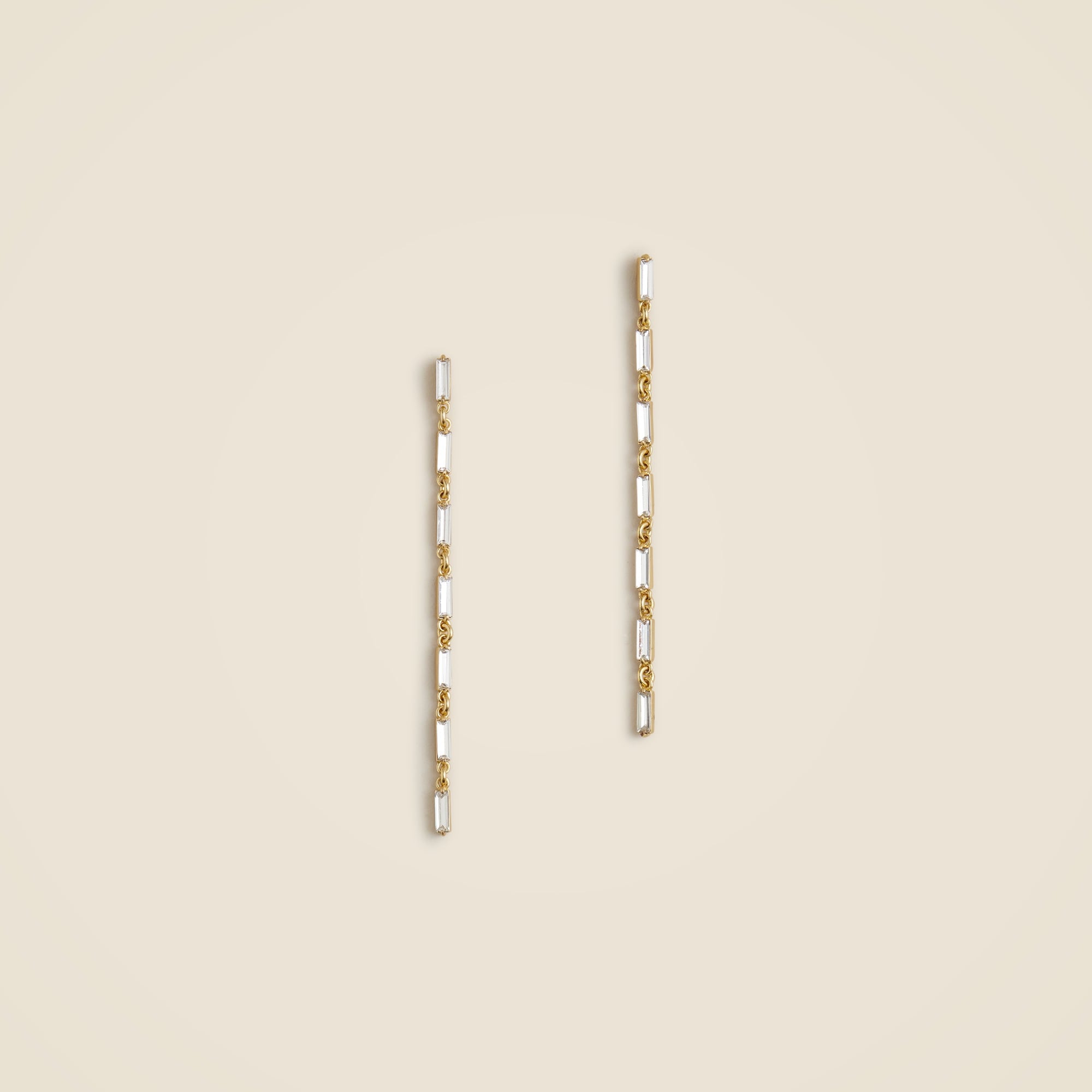 womens Baguette crystal-and-chainlink earrings