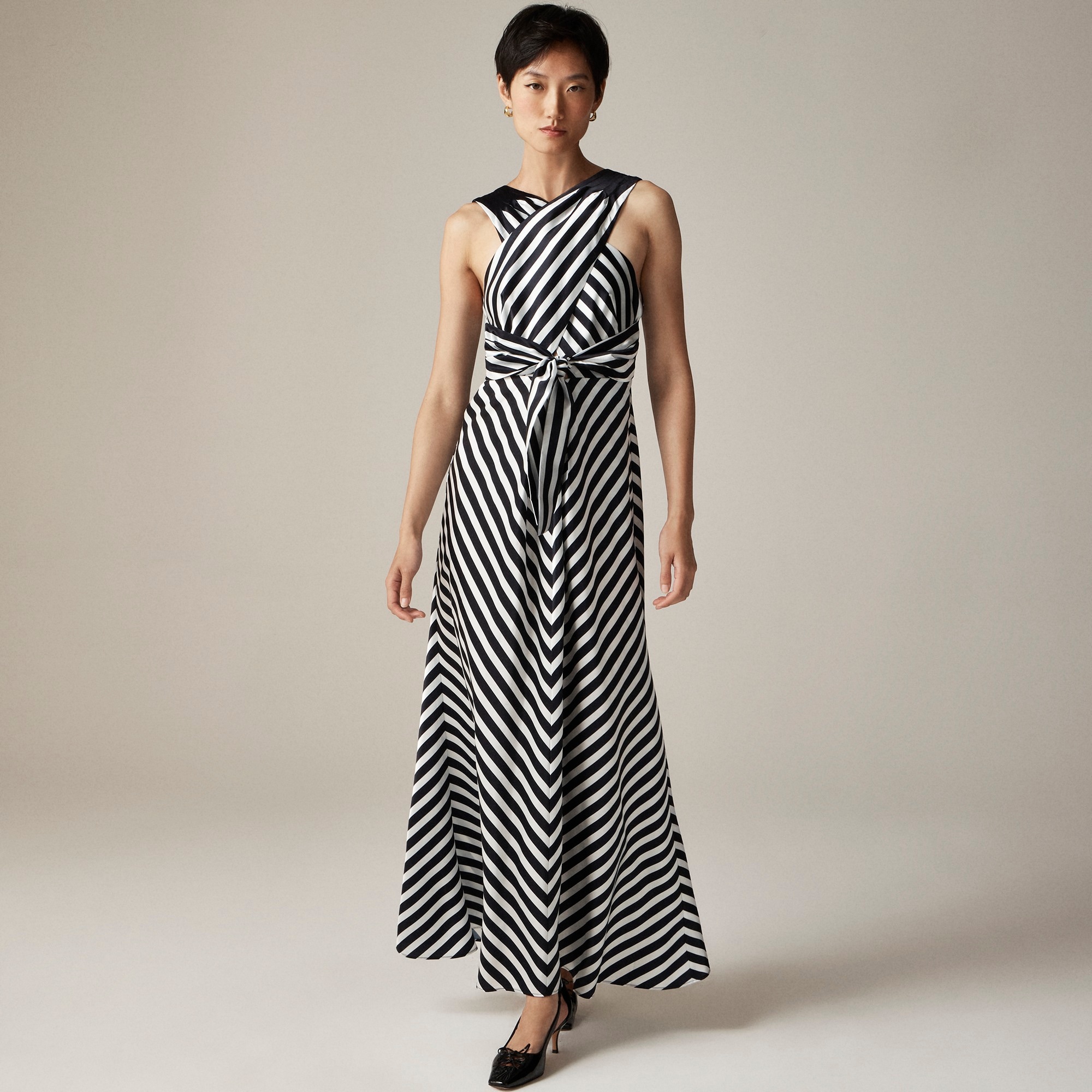 Christopher John Rogers X J.Crew cross-front maxi dress in stripe