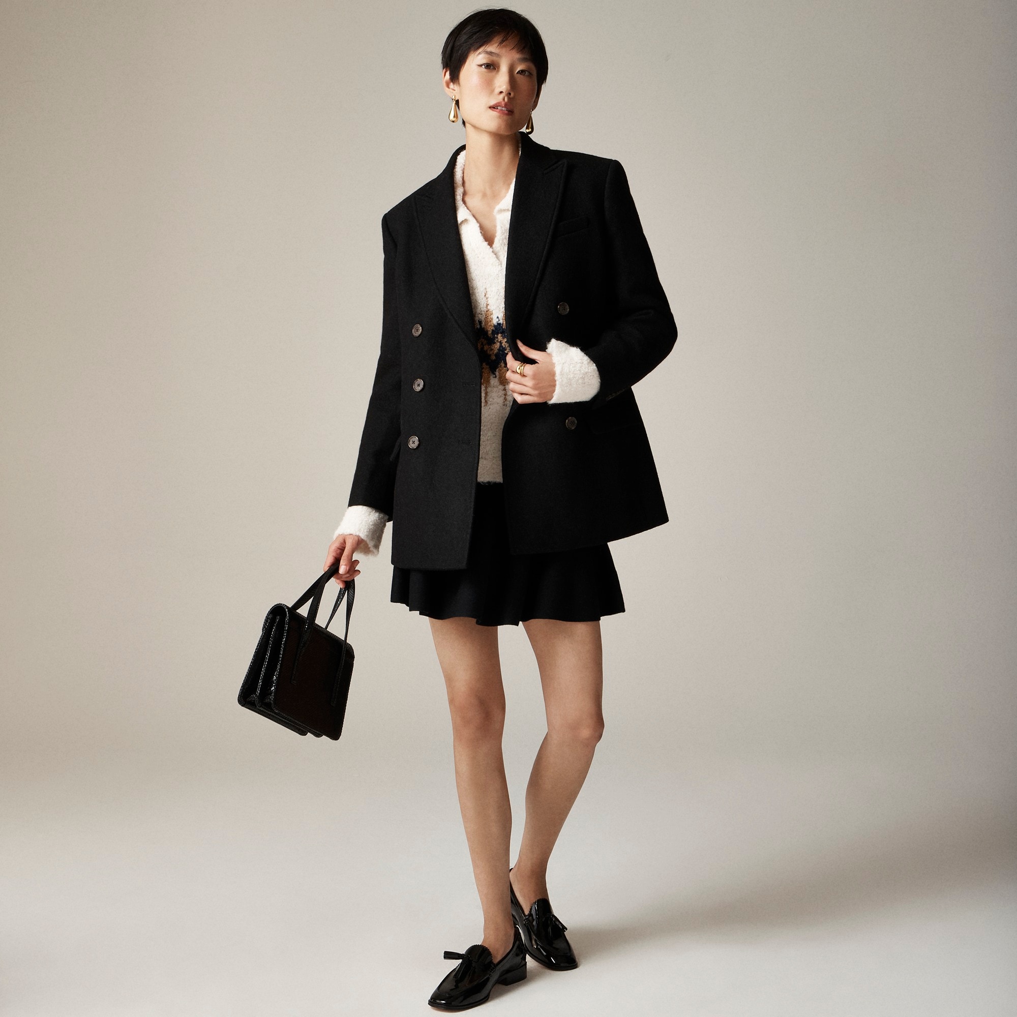 womens Tailored peacoat in Italian wool-blend melton