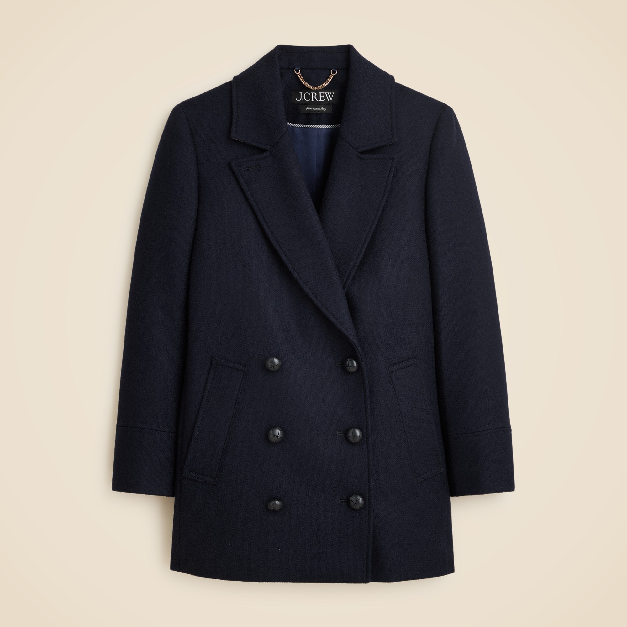 womens Classic peacoat in Italian wool-blend melton