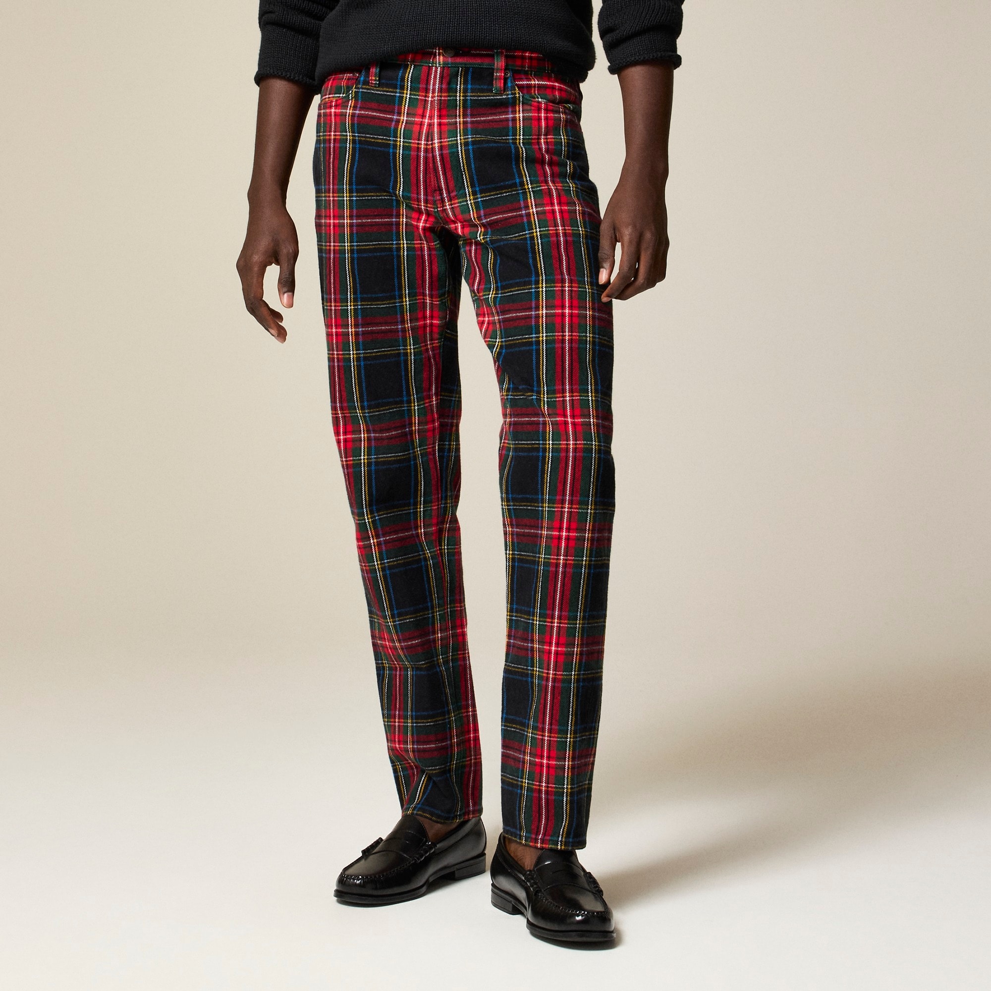 mens Classic five-pocket brushed twill pant in plaid