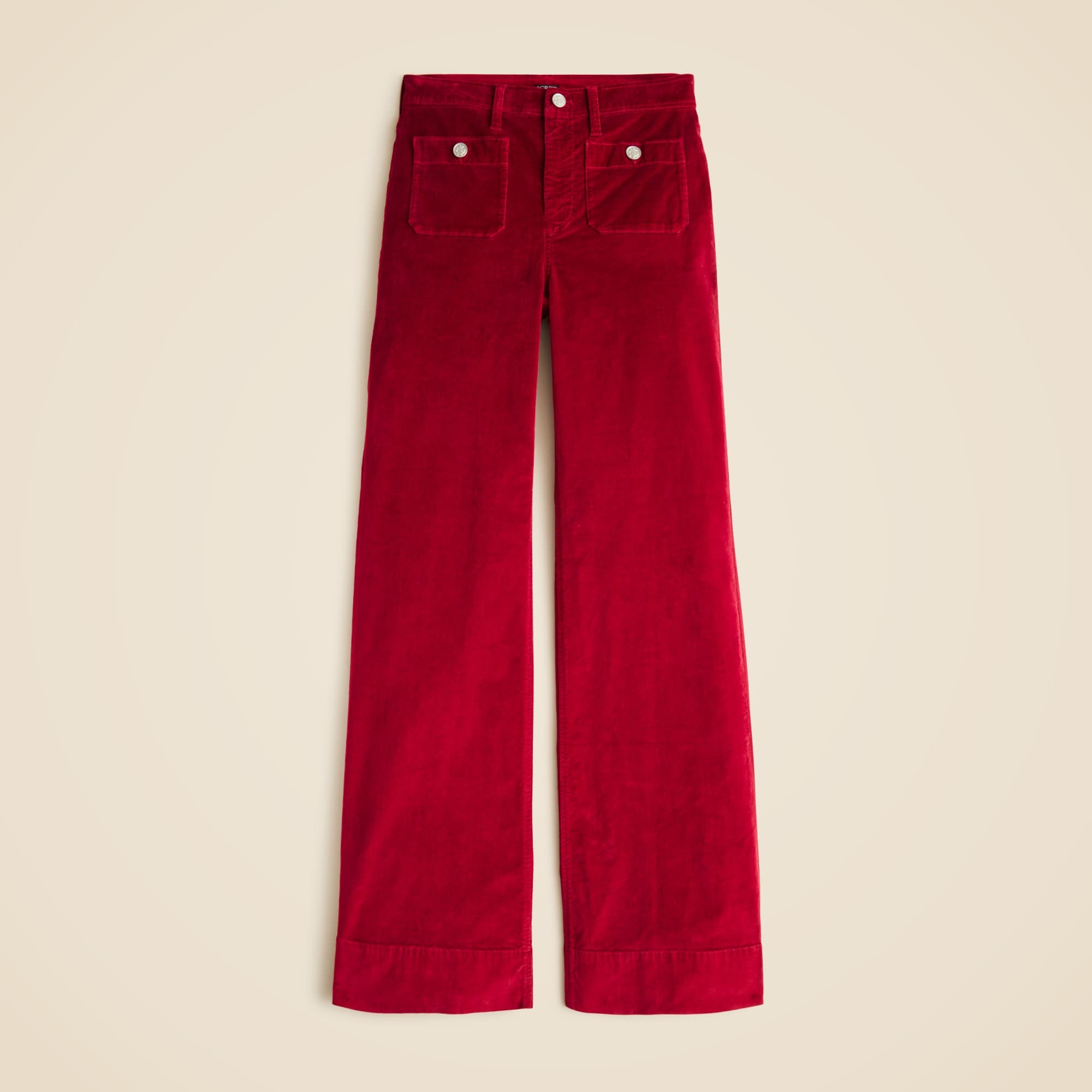  Wide-leg velvet sailor trouser