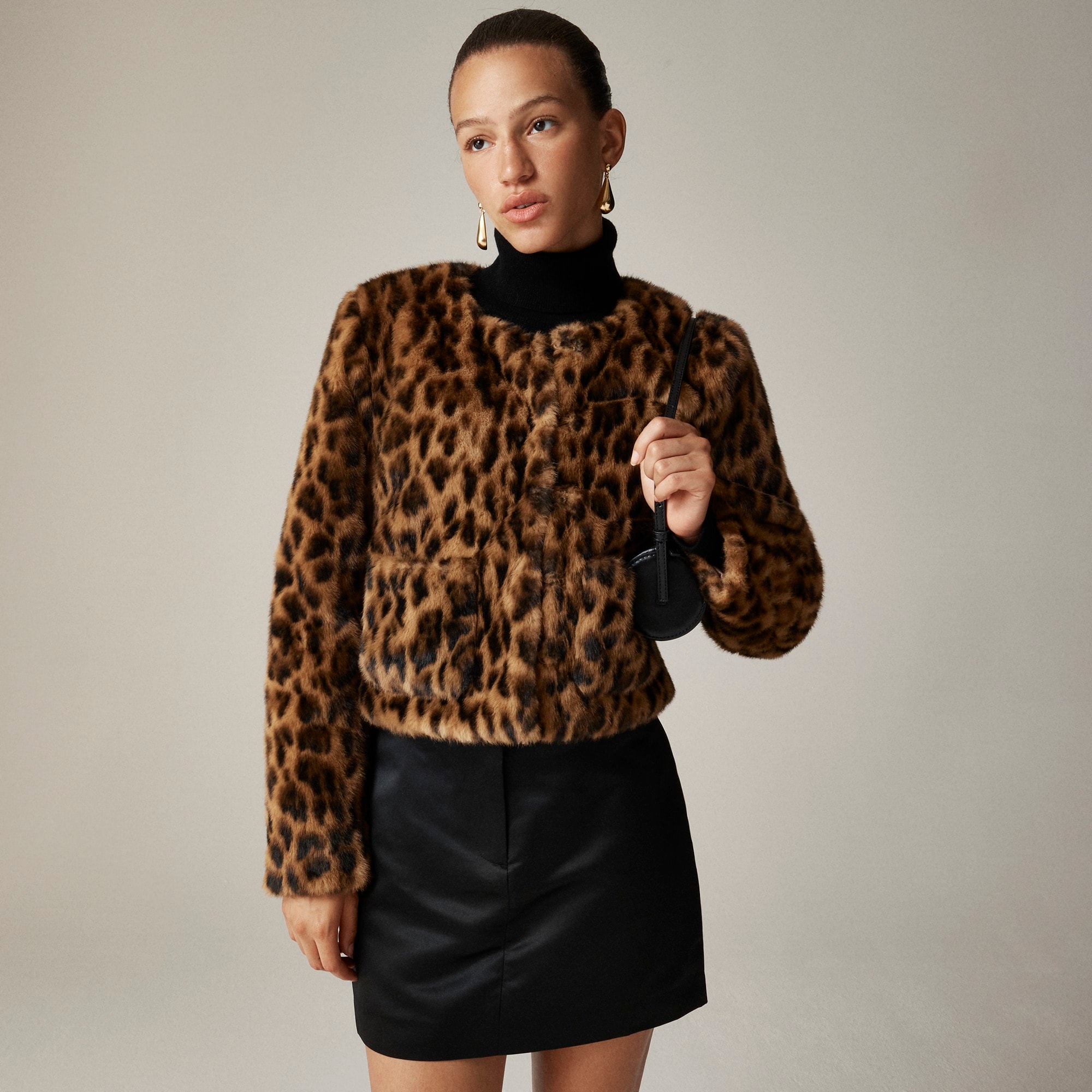 womens Faux-fur lady jacket in leopard print