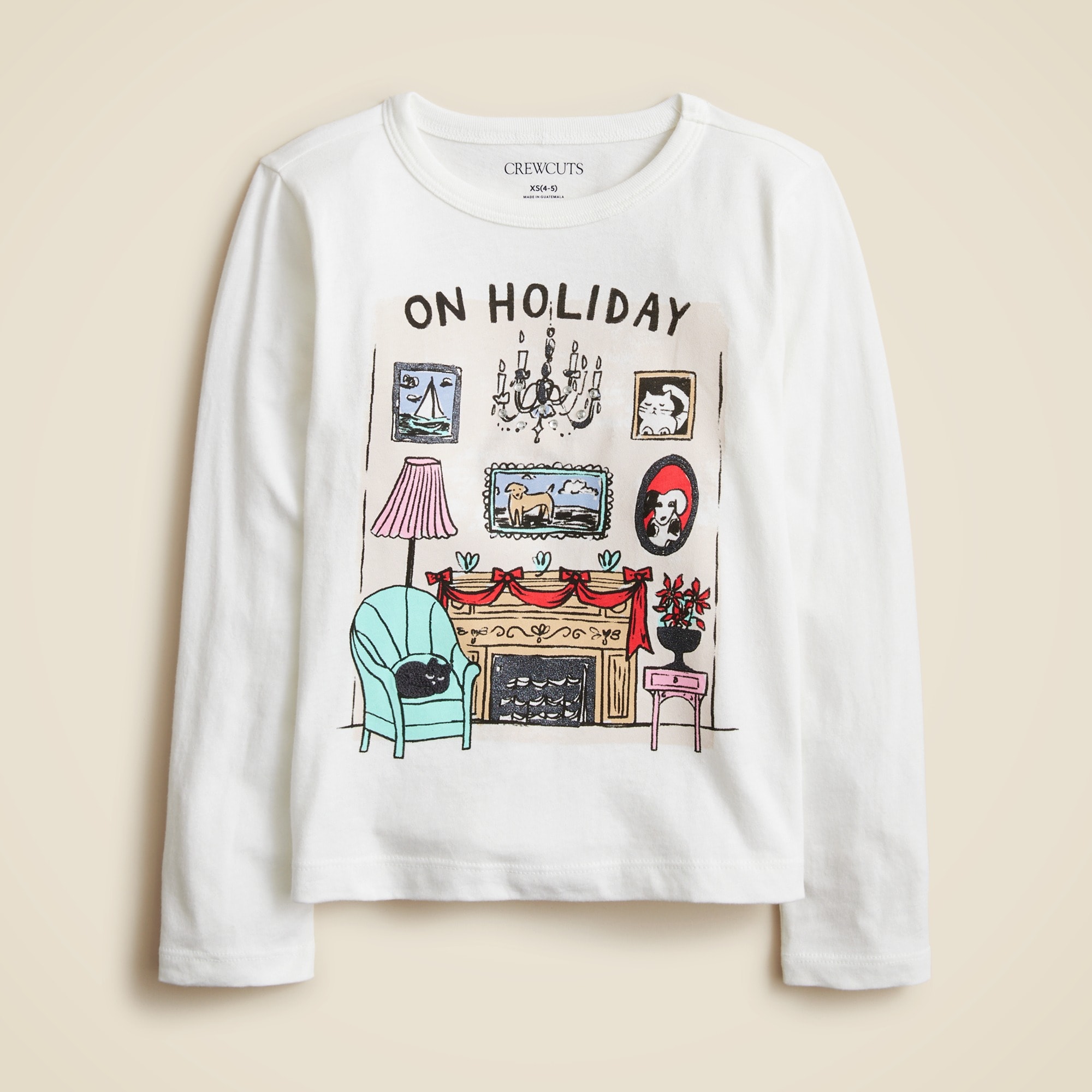 girls Girls' long-sleeve &quot;On Holiday&quot; graphic T-shirt