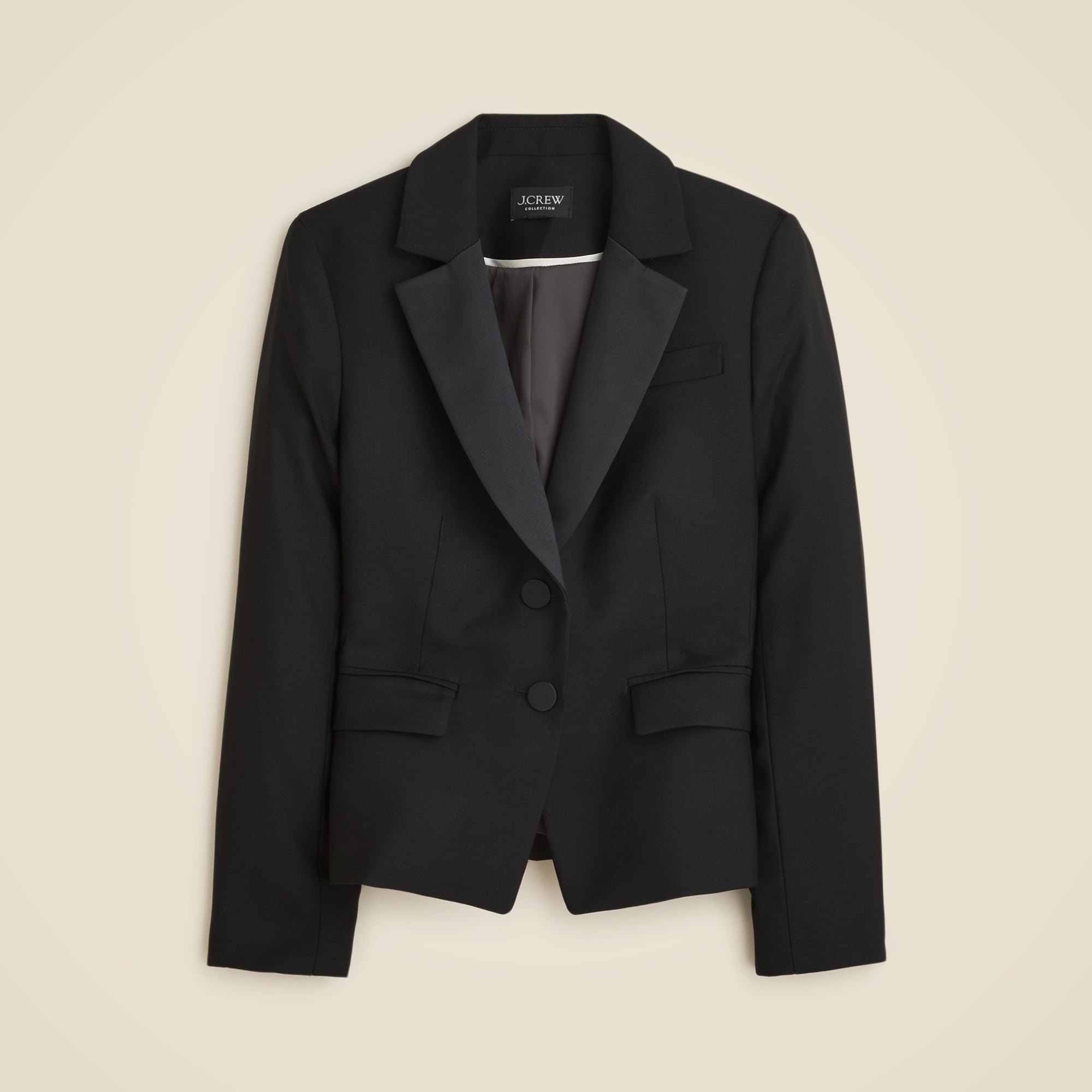 womens Collection shrunken-fit blazer in Italian tuxedo wool