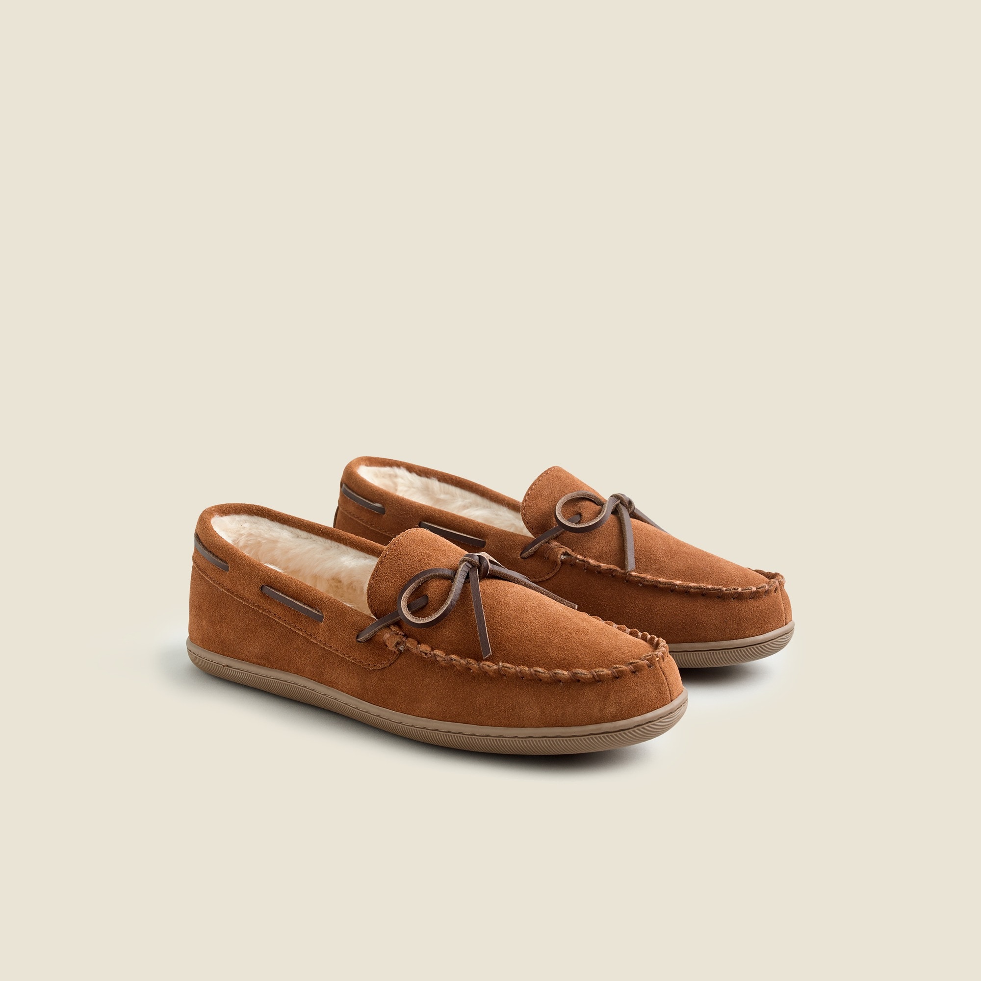 mens Sherpa-lined suede slippers