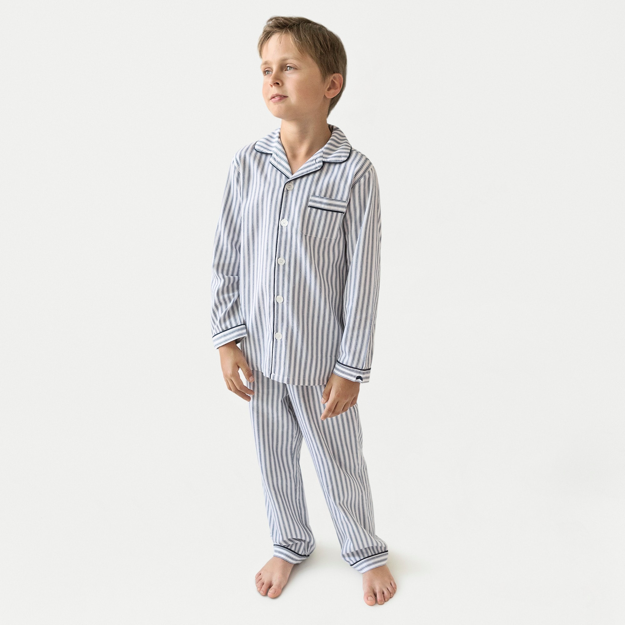 girls Petite Plume™ kids' pajama set in french ticking