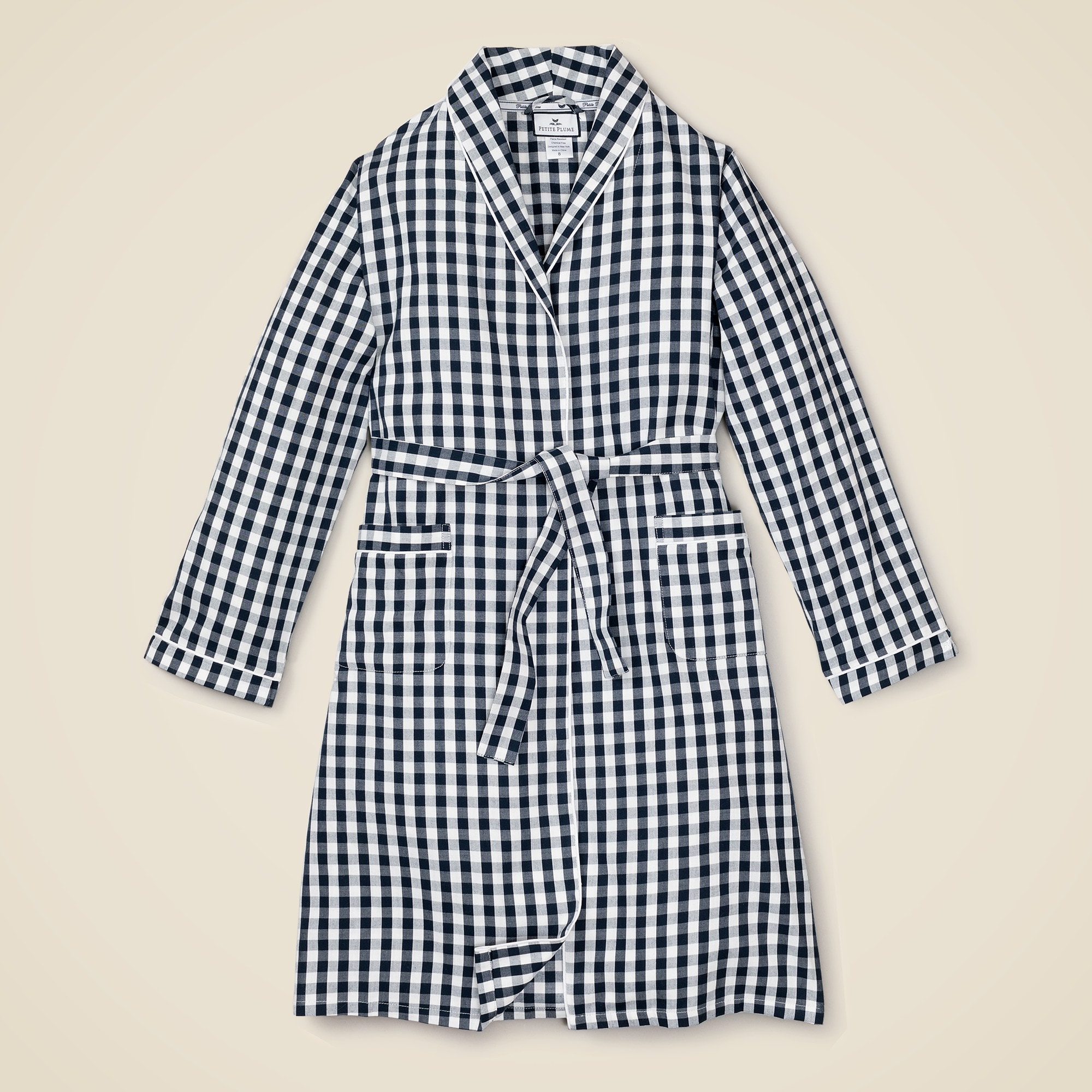 womens Petite Plume™ women's gingham robe