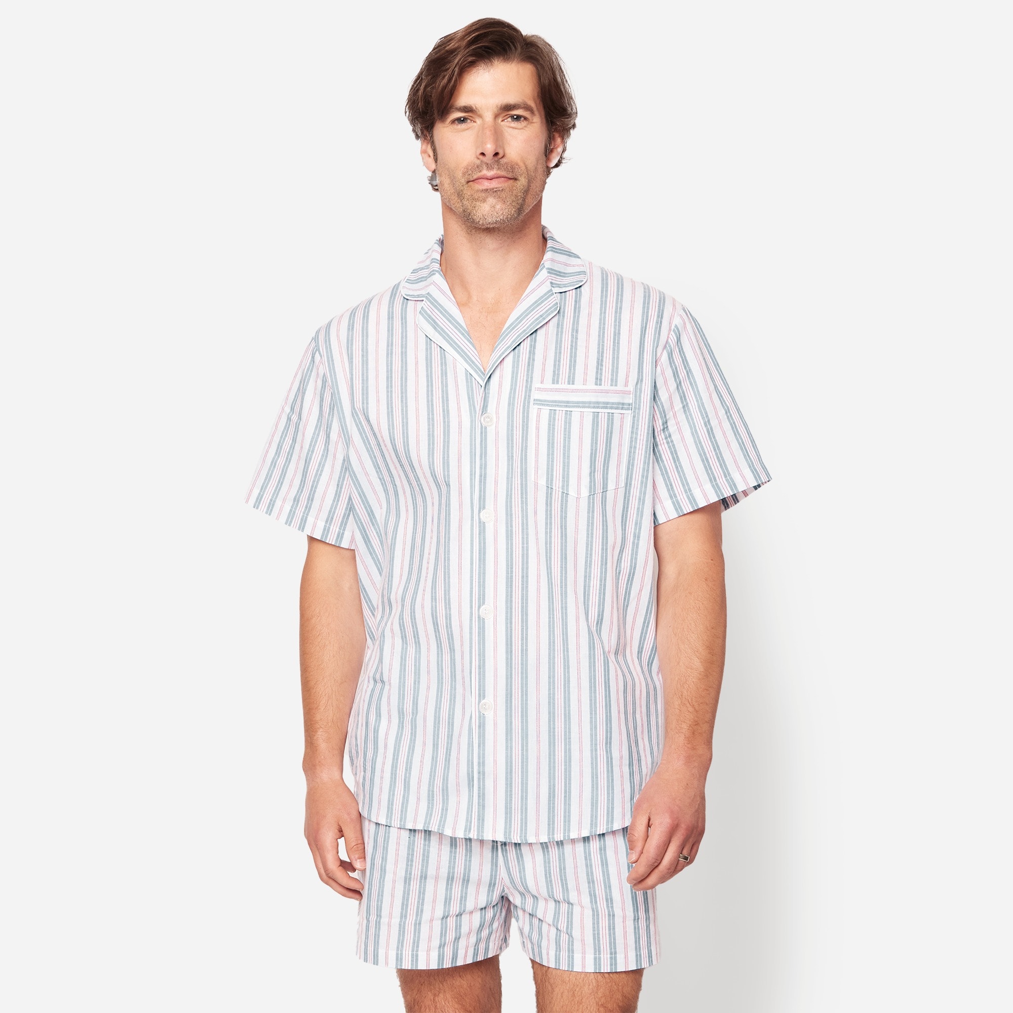 mens Petite Plume&trade; men's short set in vintage french stripe